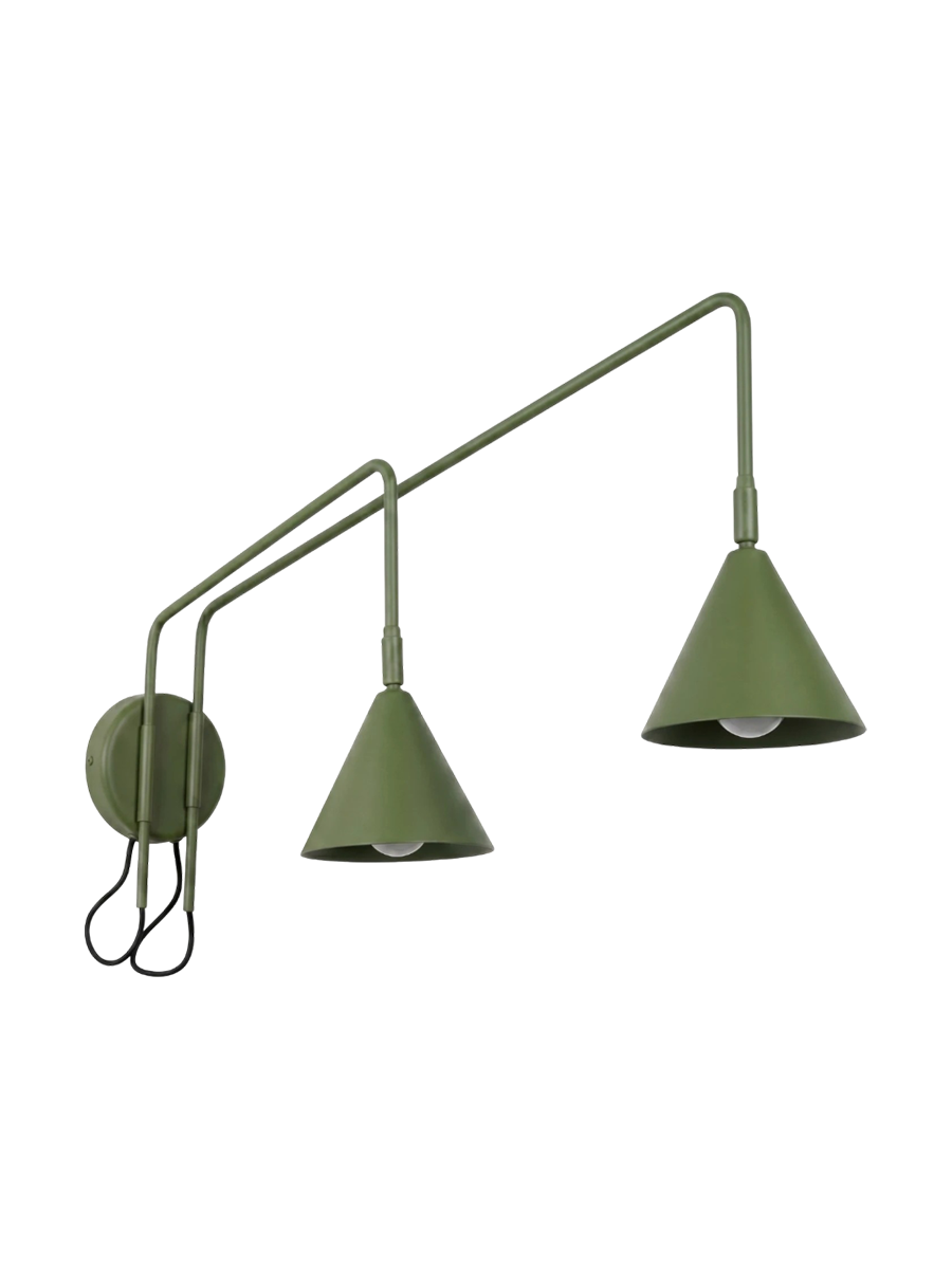 
Design Wandlampe „Nox“ 2-flammig mit Schalter - Braun