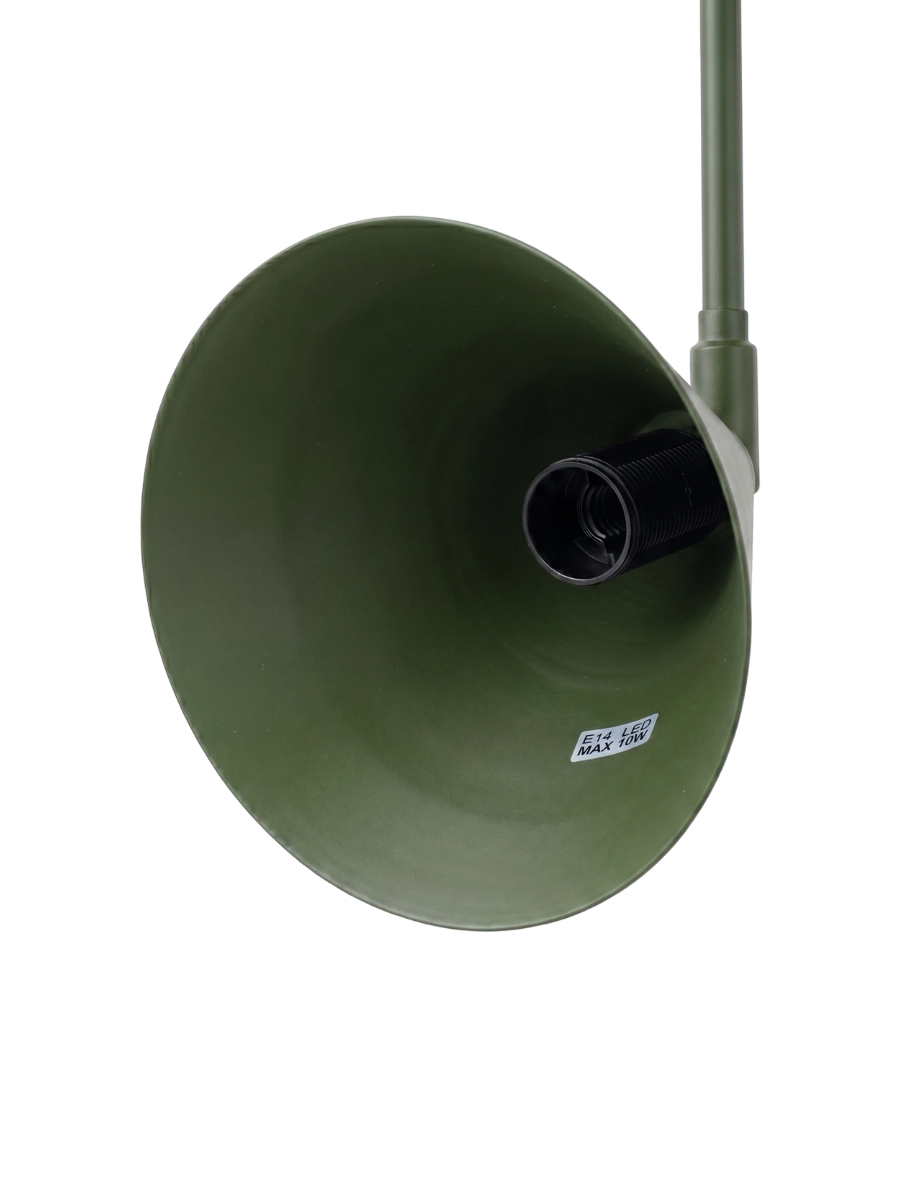 
Design Wandlampe „Nox“ 2-flammig mit Schalter - Olivgrün