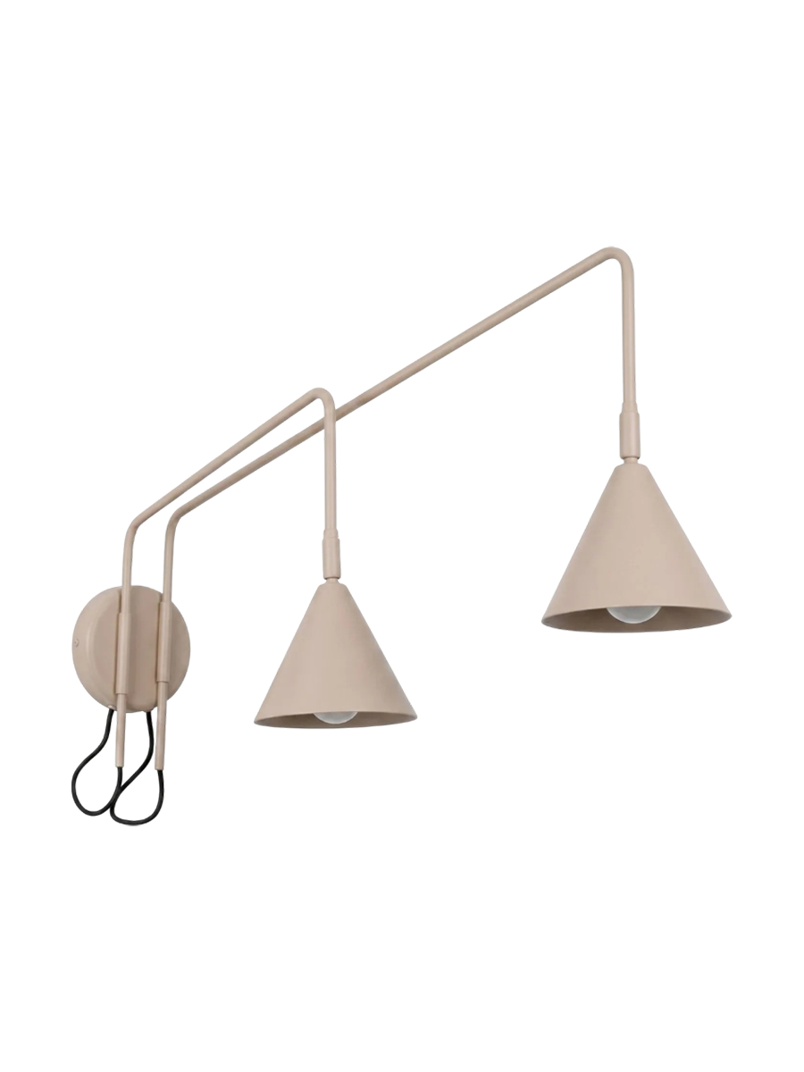 
Design Wandlampe „Nox“ 2-flammig mit Schalter - Taupe
