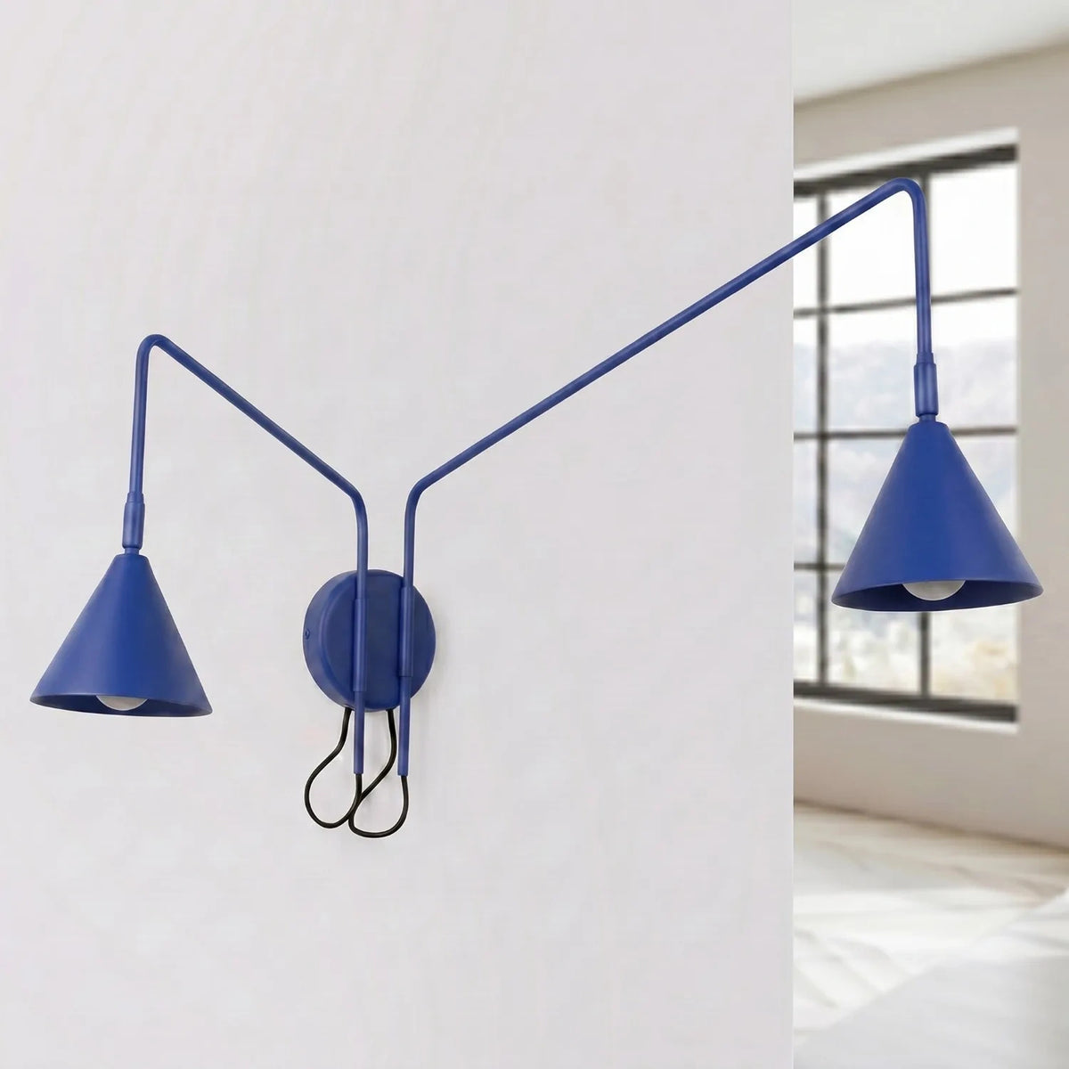 
Design Wandlampe „Nox“ 2-flammig mit Schalter - Ultramarin