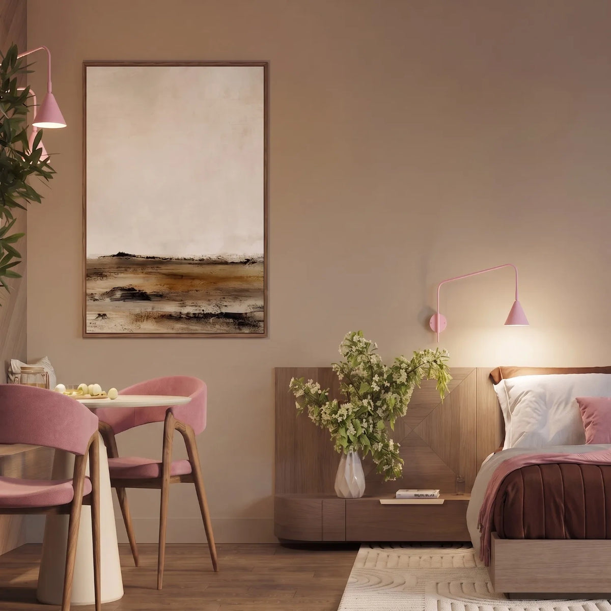 
Design Wandlampe „Nox“ 2-flammig mit Schalter - Rosa