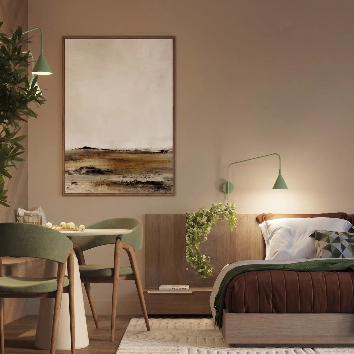 
Design Wandlampe „Nox“ 2-flammig mit Schalter - Salbeigrün