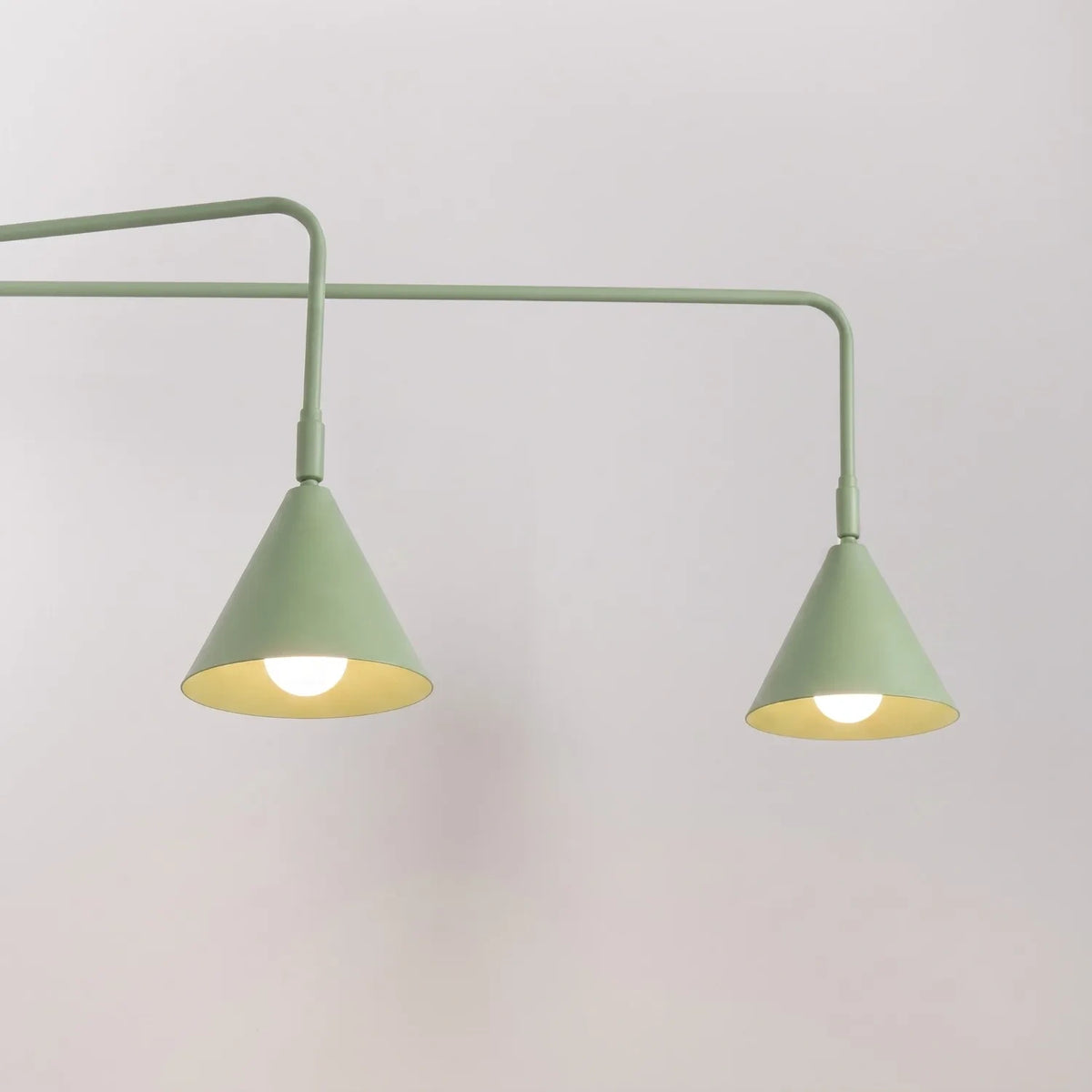 
Design Wandlampe „Nox“ 2-flammig mit Schalter - Salbeigrün