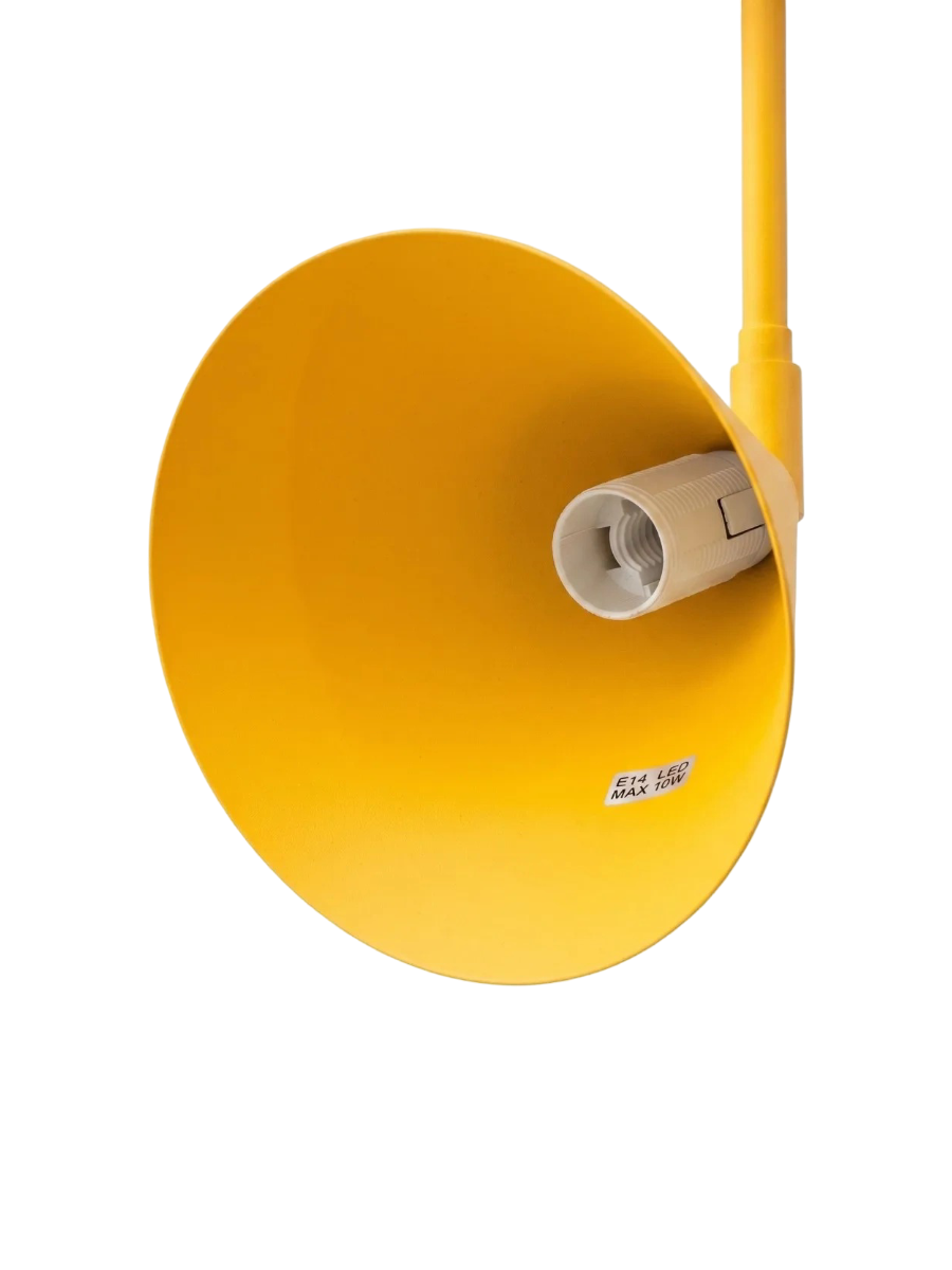 
Design Wandlampe „Nox“ 2-flammig mit Schalter - Gelb