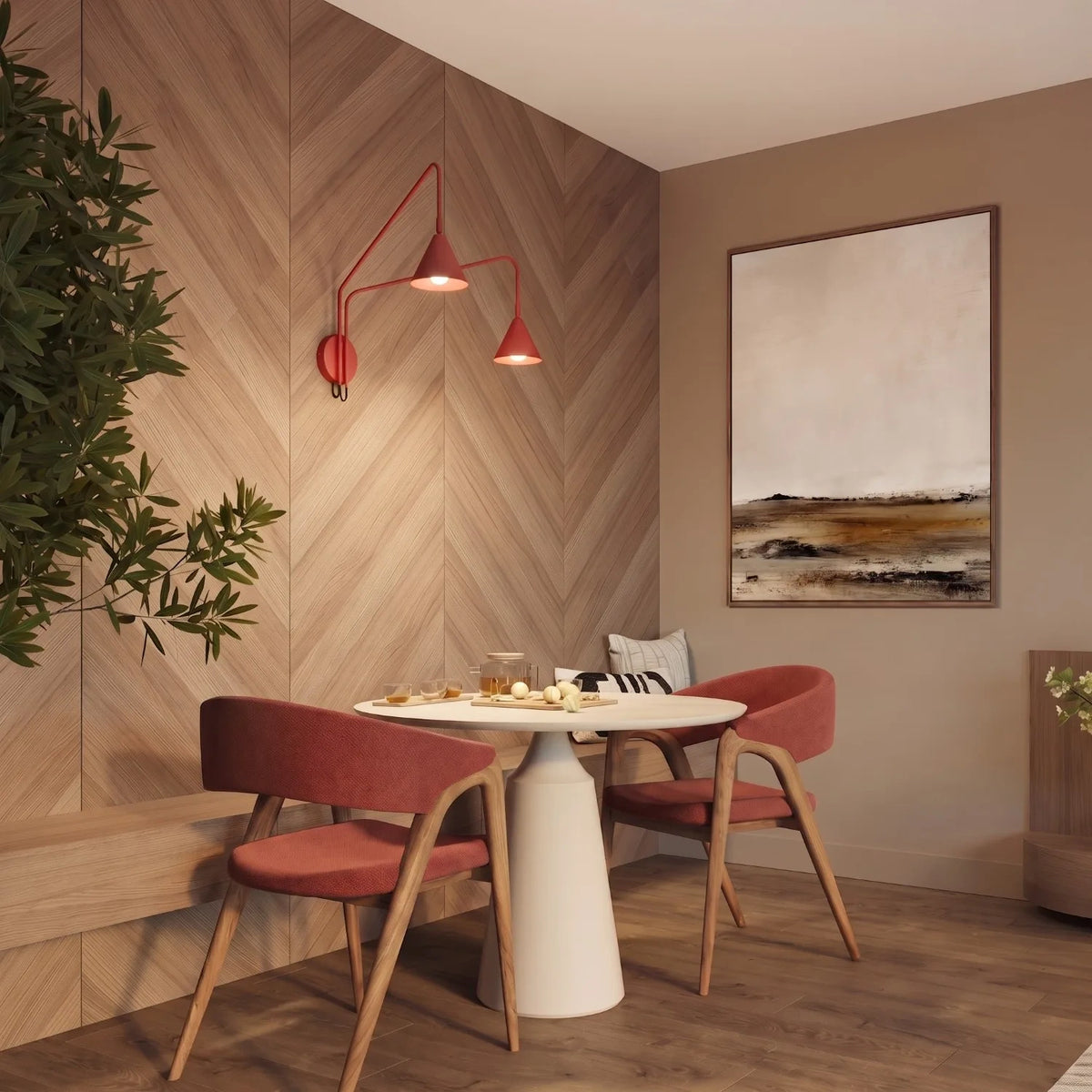 
Design Wandlampe „Nox“ 2-flammig mit Schalter - Rot