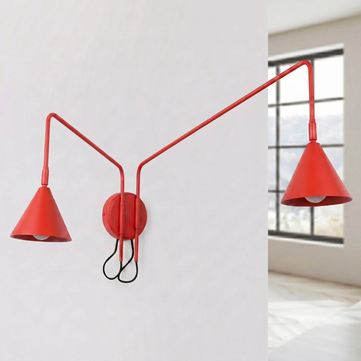 
Design Wandlampe „Nox“ 2-flammig mit Schalter - Rot