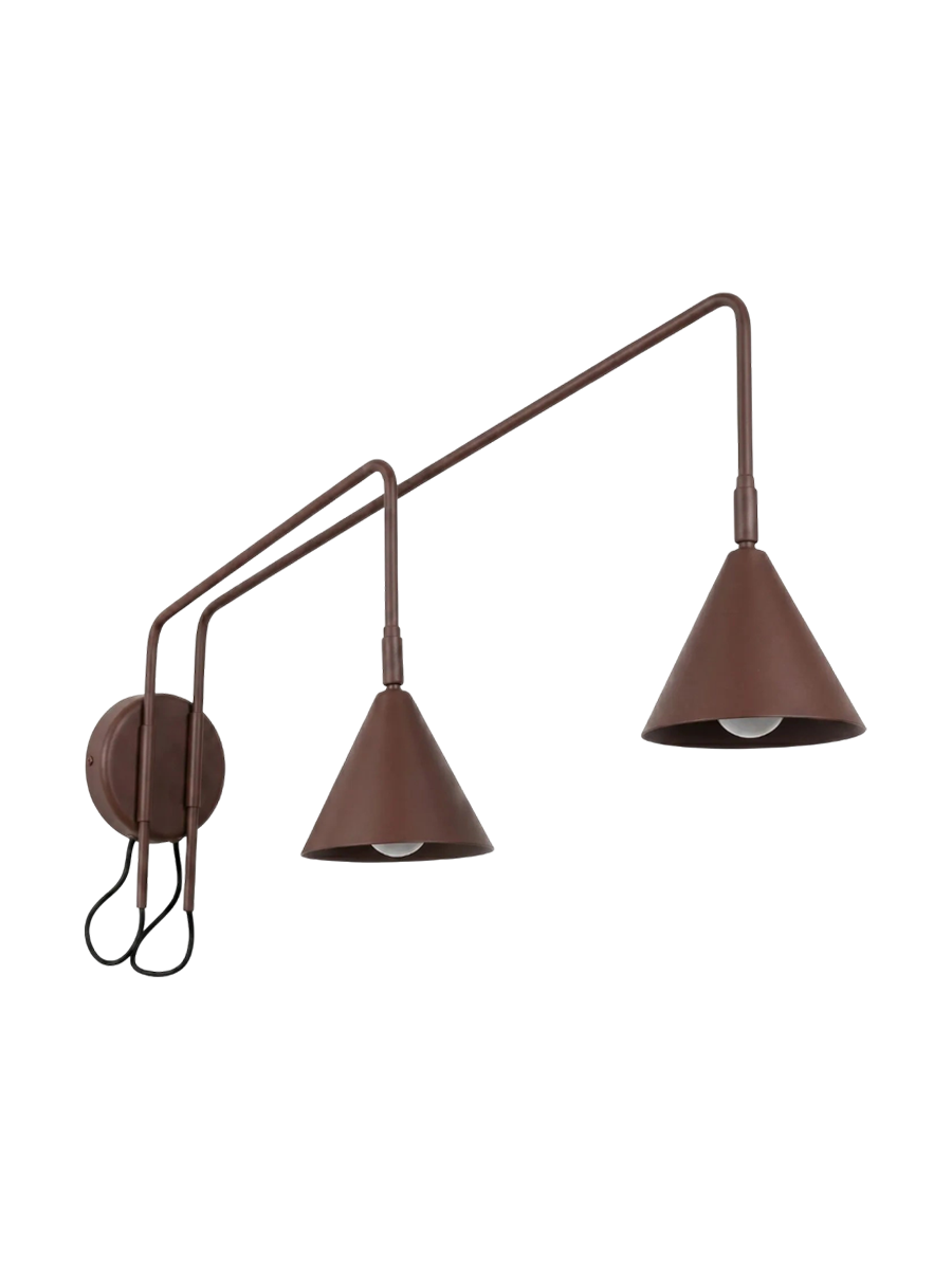 
Design Wandlampe „Nox“ 2-flammig mit Schalter - Braun