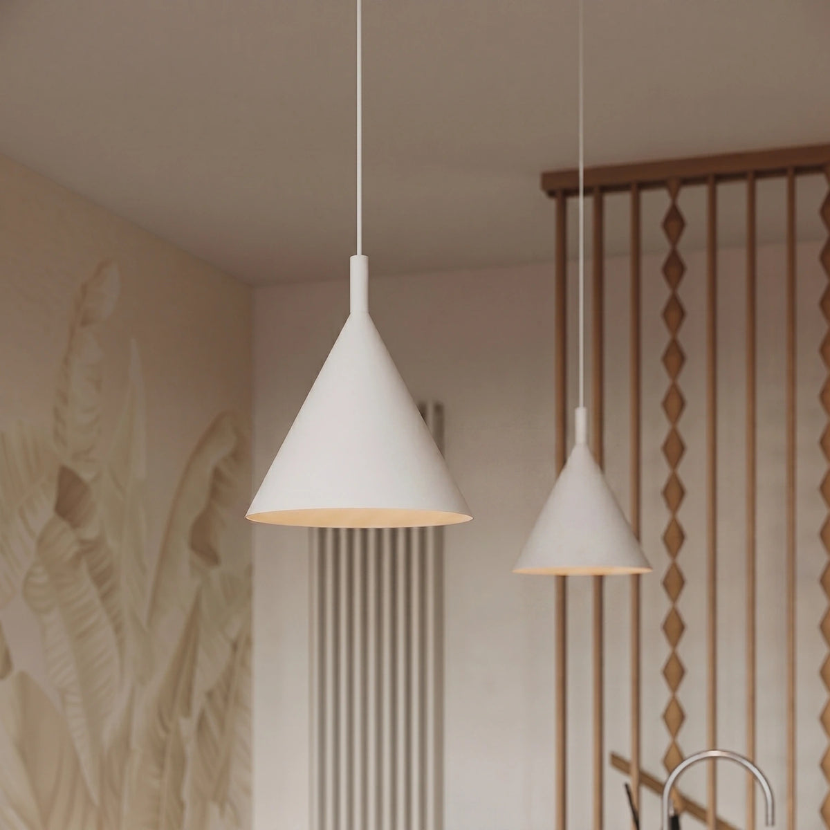 
Lampada a sospensione di design „Nox“ - Beige / Ø 25 cm