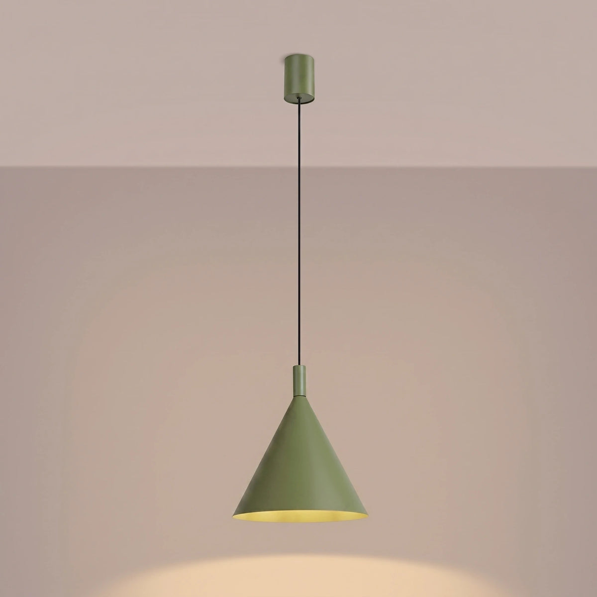 
Lampada a sospensione di design „Nox“ - Verde oliva / Ø 25 cm