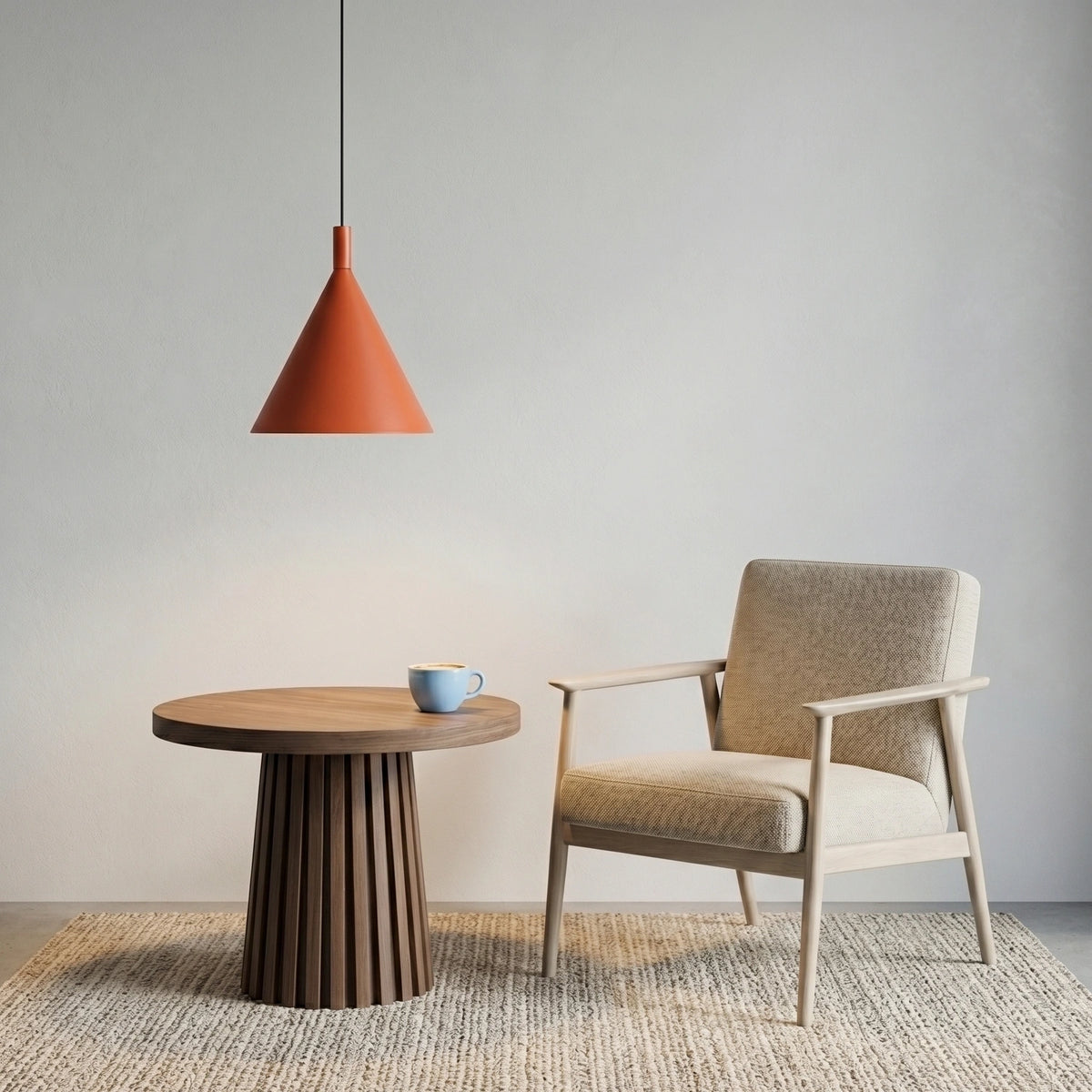 
Lampada a sospensione di design „Nox“ - Rosso ocra / Ø 25 cm