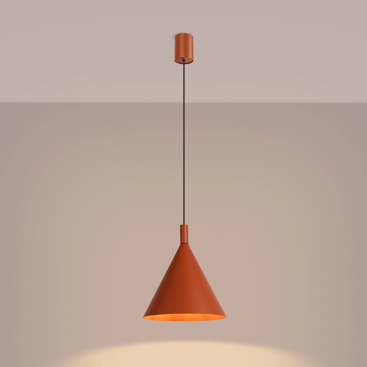 
Lampada a sospensione di design „Nox“ - Rosso ocra / Ø 25 cm