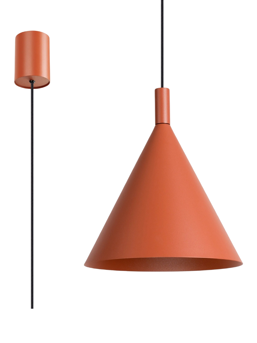 
Lampada a sospensione di design „Nox“ - Rosso ocra / Ø 25 cm