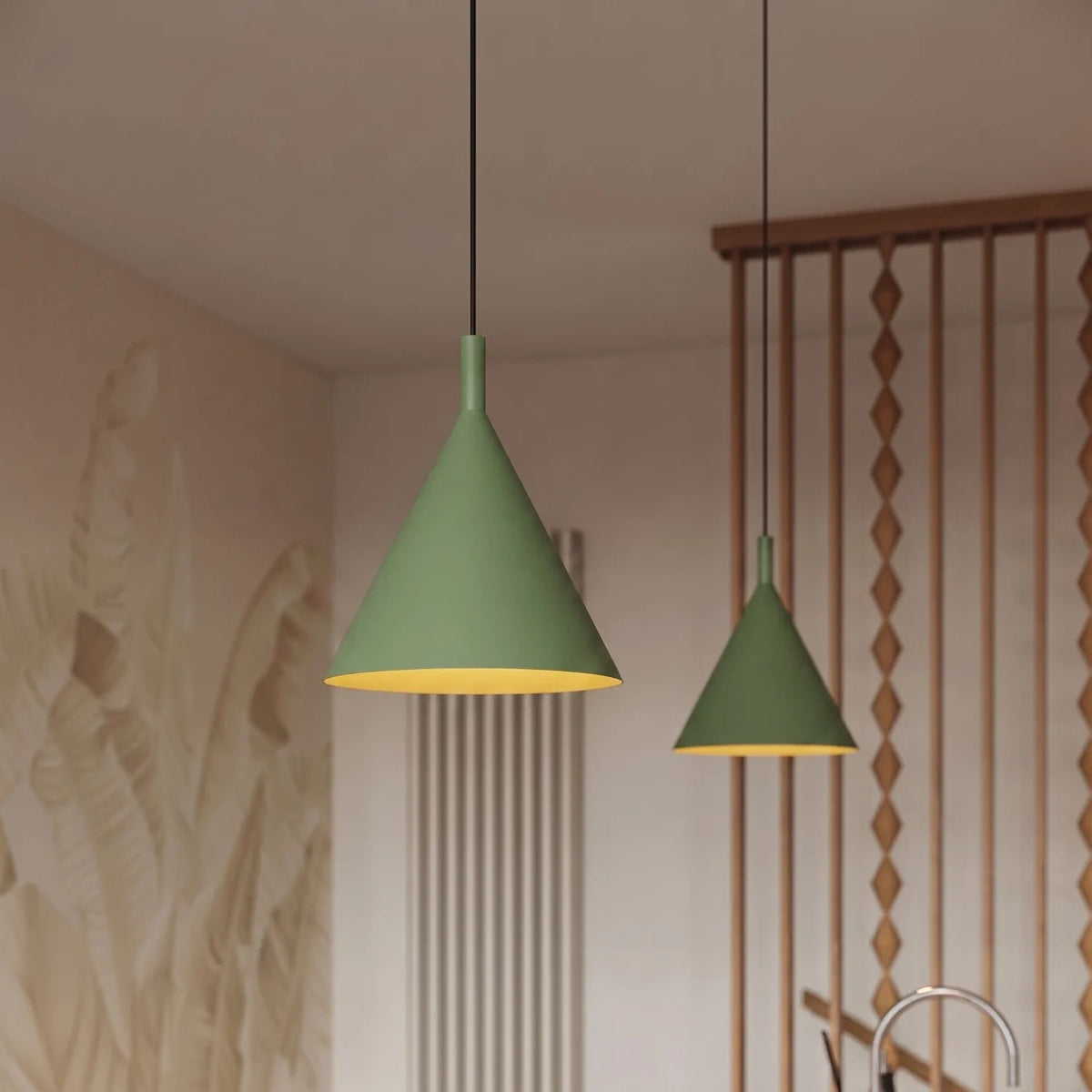 
Lampada a sospensione di design „Nox“ - Verde salvia / Ø 25 cm