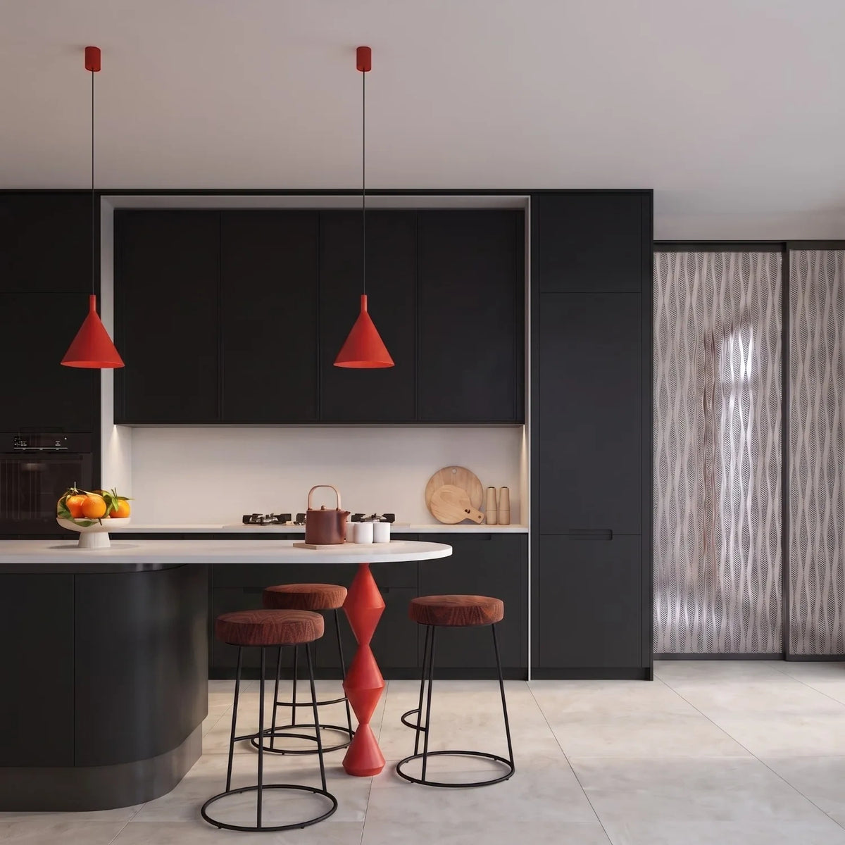 
Lampada a sospensione di design „Nox“ - Rosso / Ø 25 cm