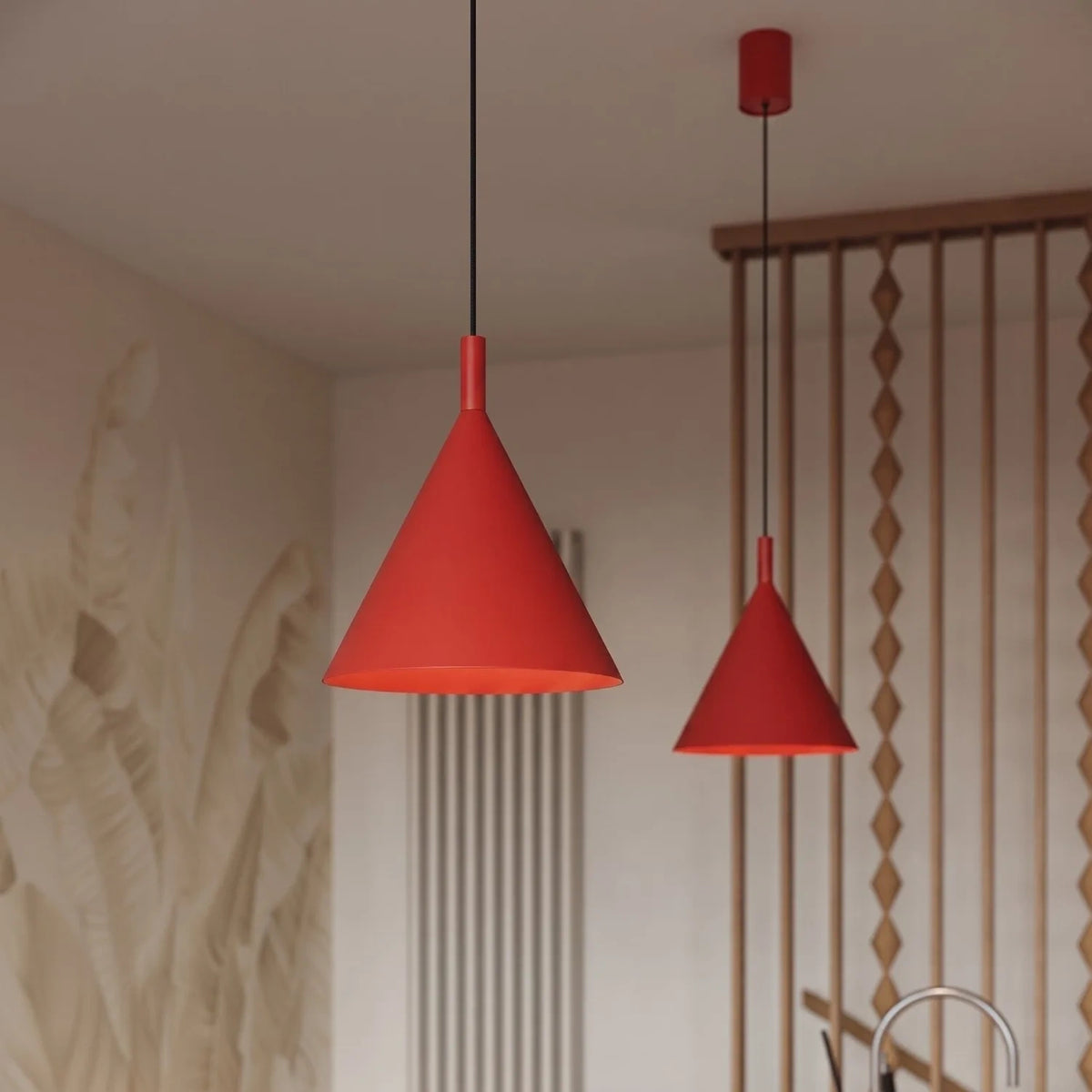 
Lampada a sospensione di design „Nox“ - Rosso / Ø 25 cm