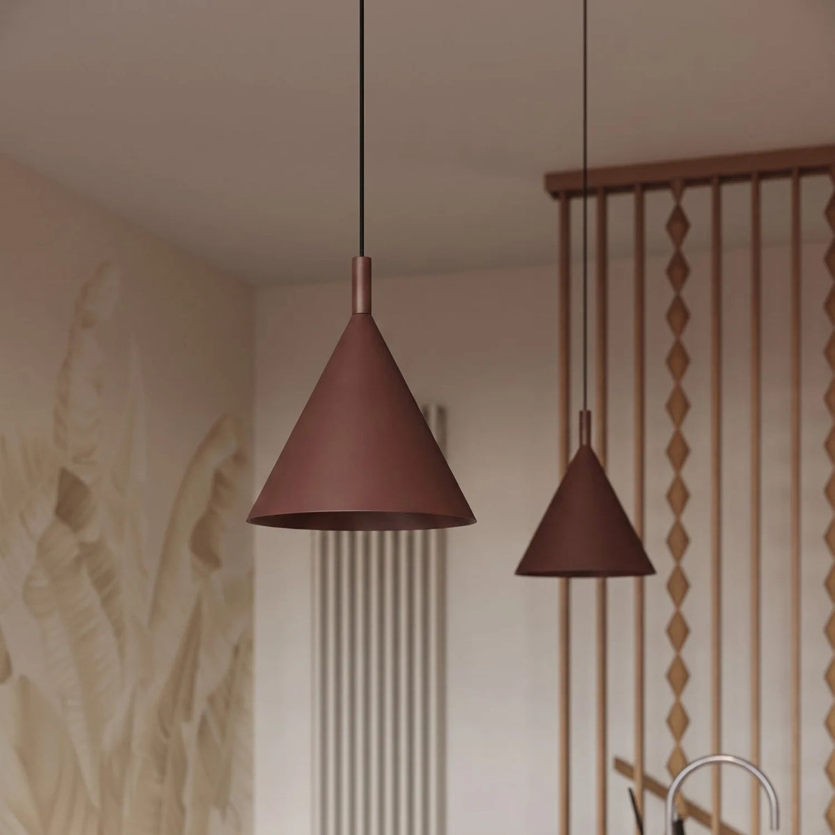 
Lampada a sospensione di design „Nox“ - Braun / Ø 25 cm