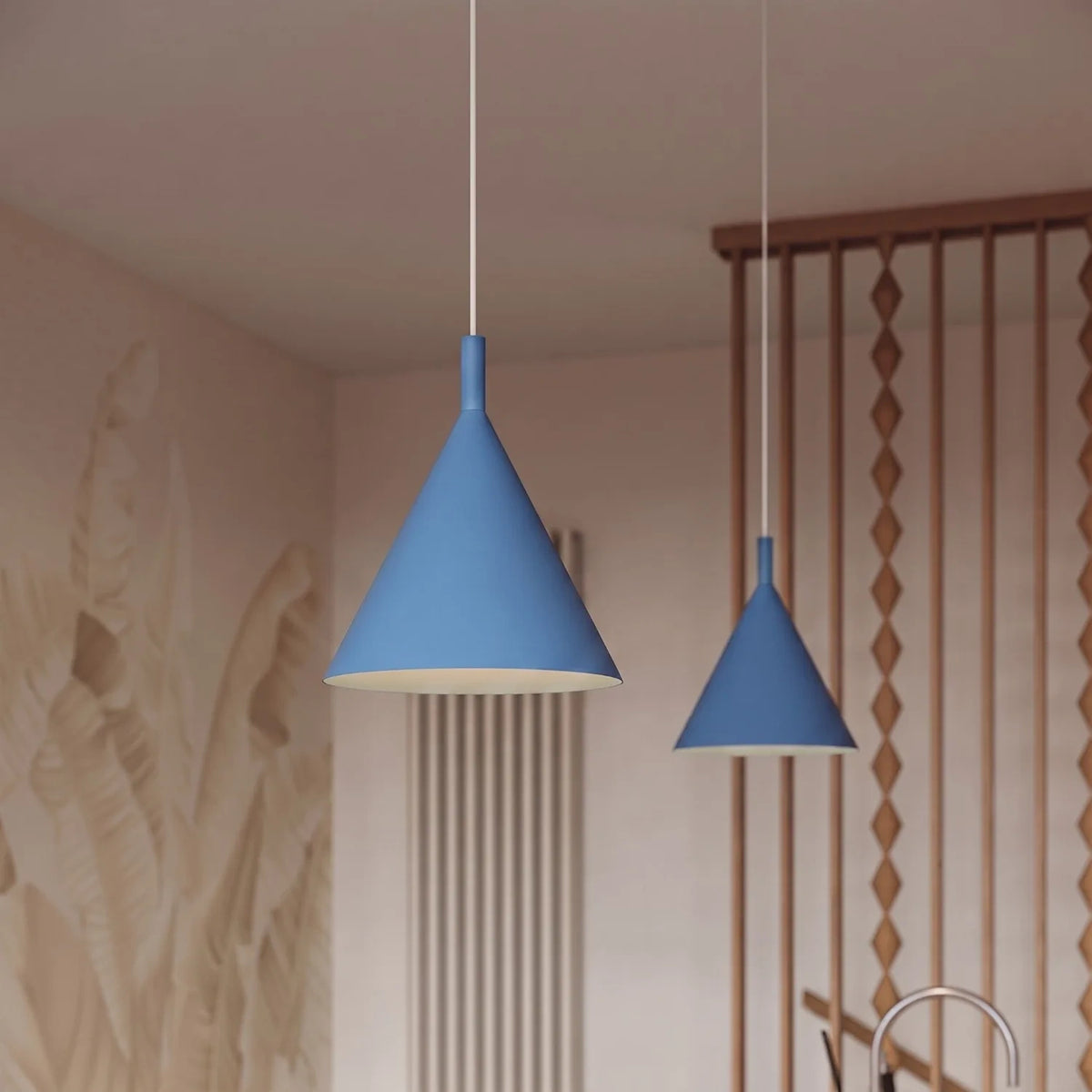 
Lampada a sospensione di design „Nox“ - Azzurro chiaro / Ø 25 cm