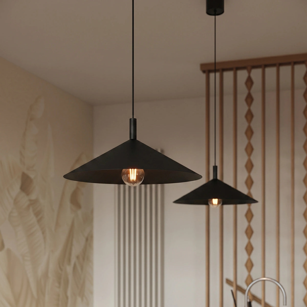 
Lampada a sospensione di design „Nox“ - Nero / Ø 40 cm