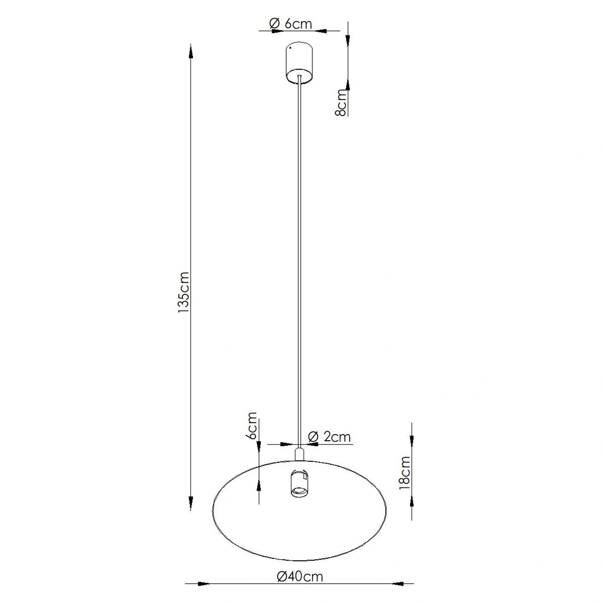 
Lampada a sospensione di design „Nox“ - Nero / Ø 40 cm