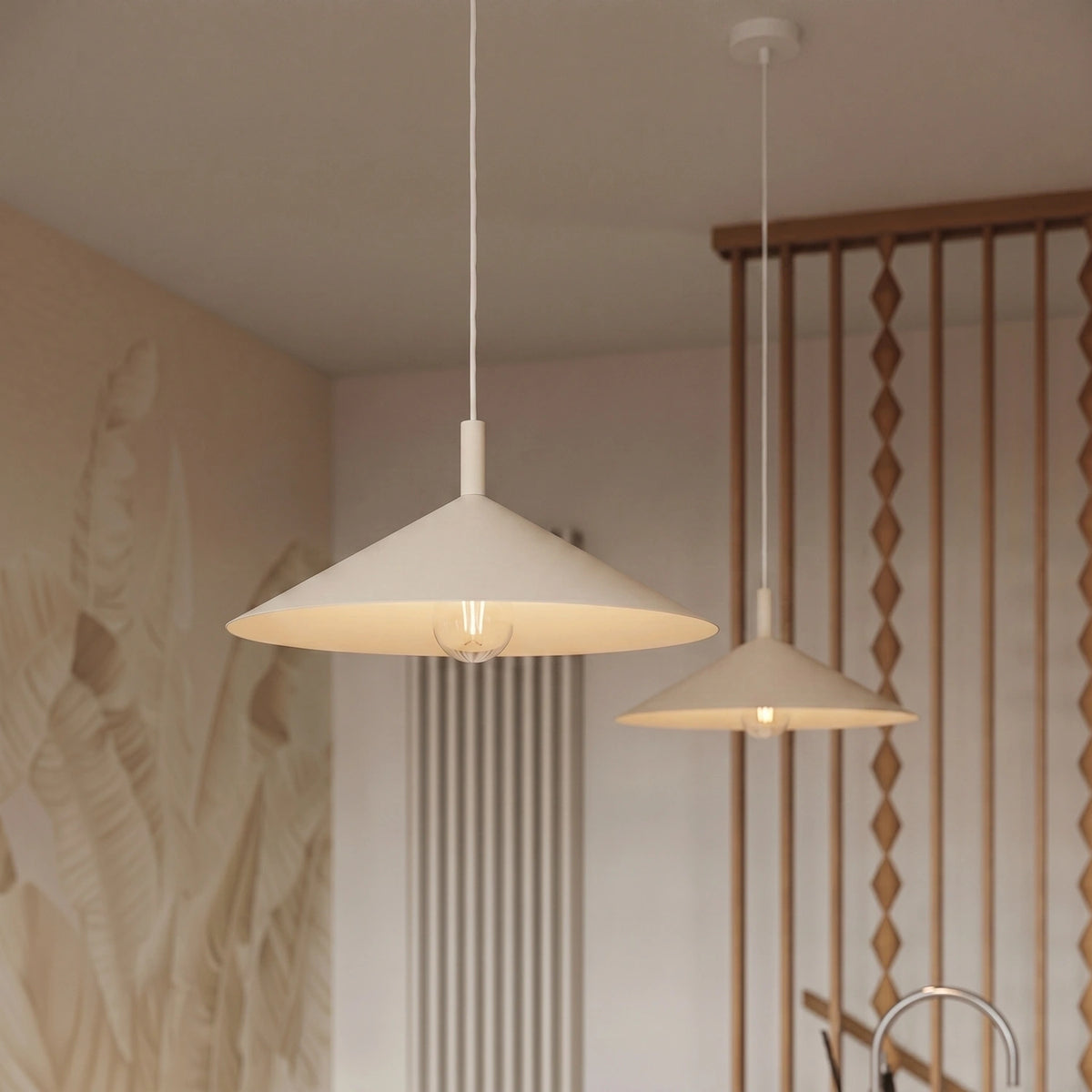 
Lampada a sospensione di design „Nox“ - Beige / Ø 40 cm