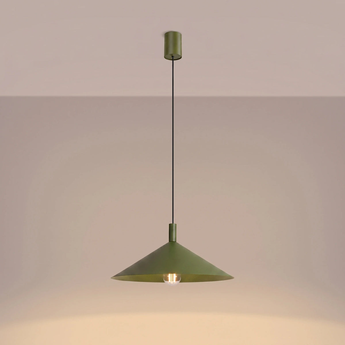
Lampada a sospensione di design „Nox“ - Verde oliva / Ø 40 cm