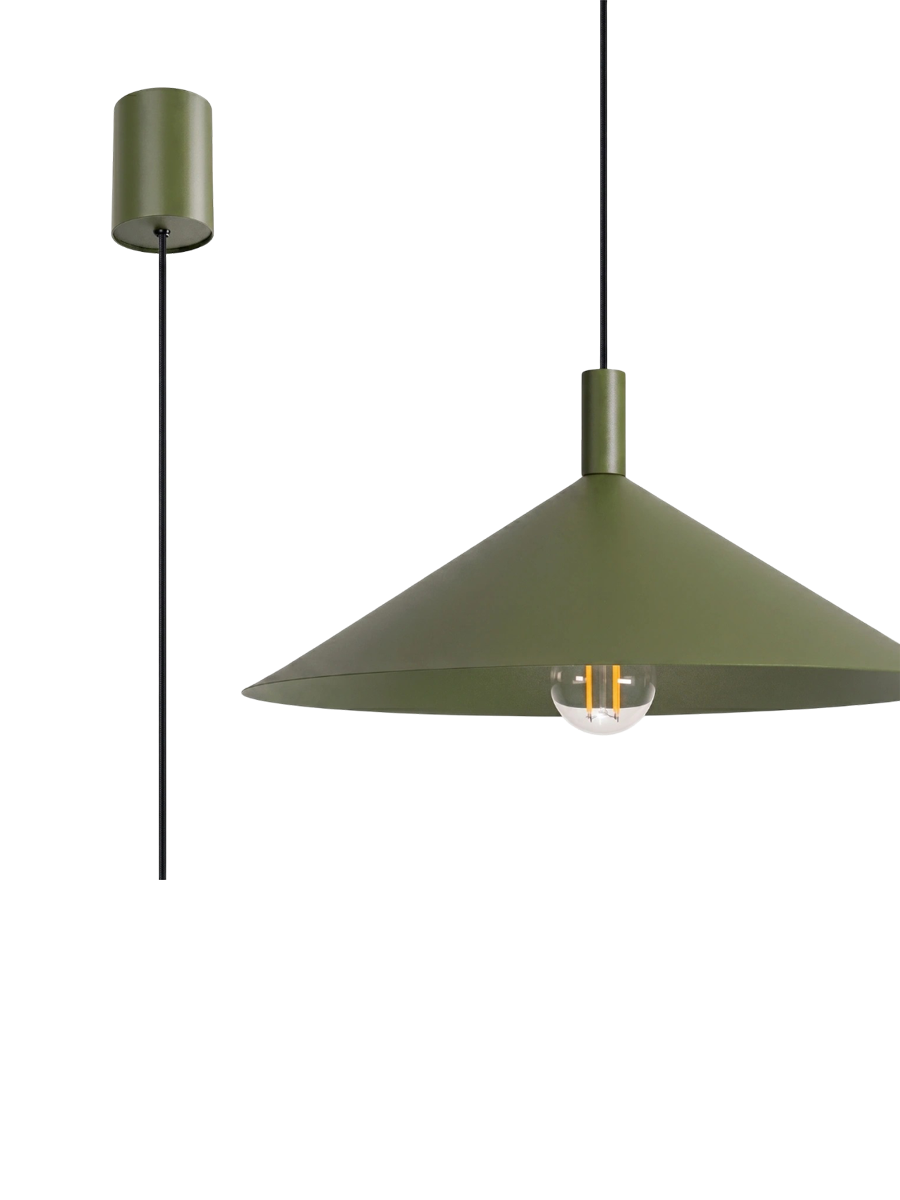 
Lampada a sospensione di design „Nox“ - Verde oliva / Ø 40 cm