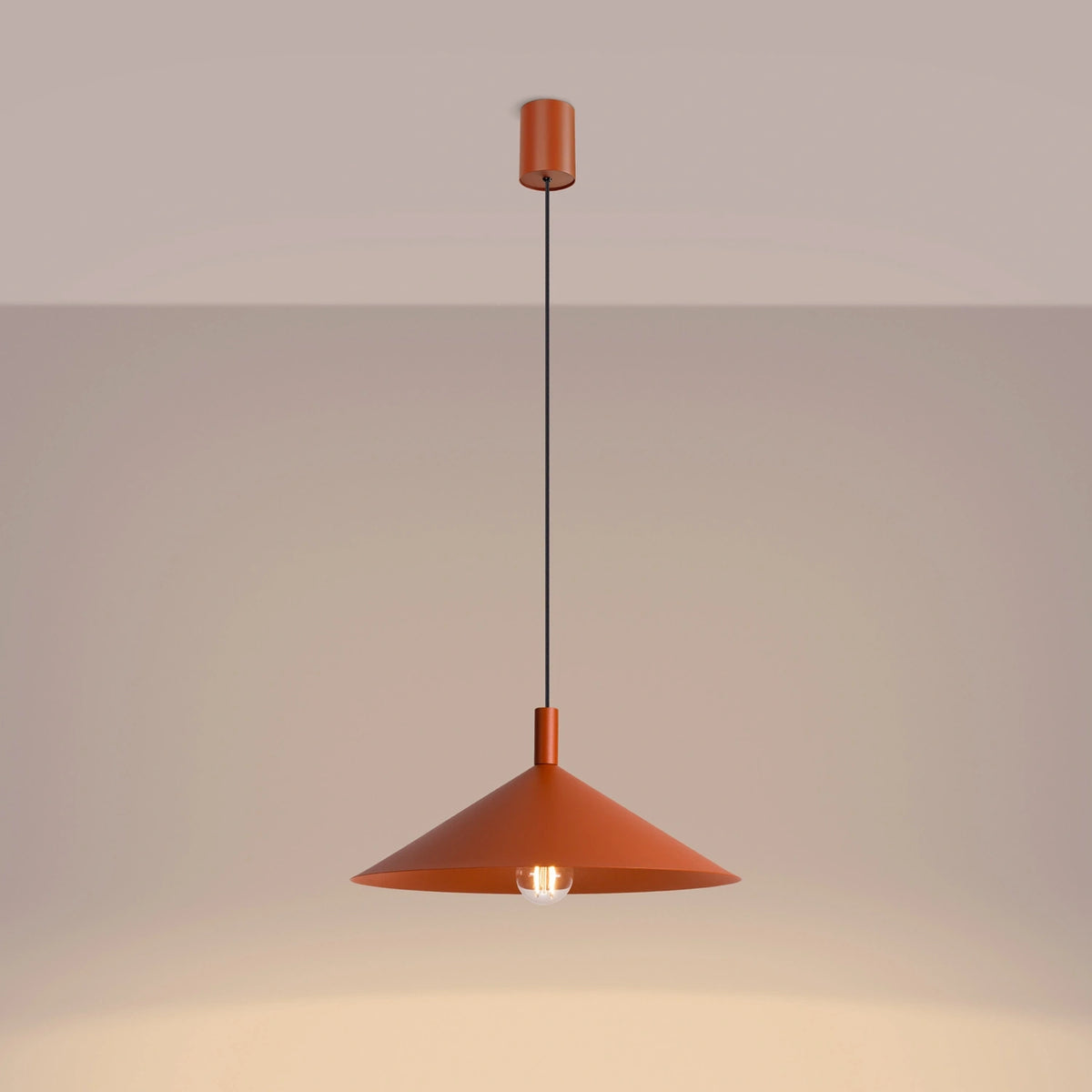
Lampada a sospensione di design „Nox“ - Rosso ocra / Ø 40 cm