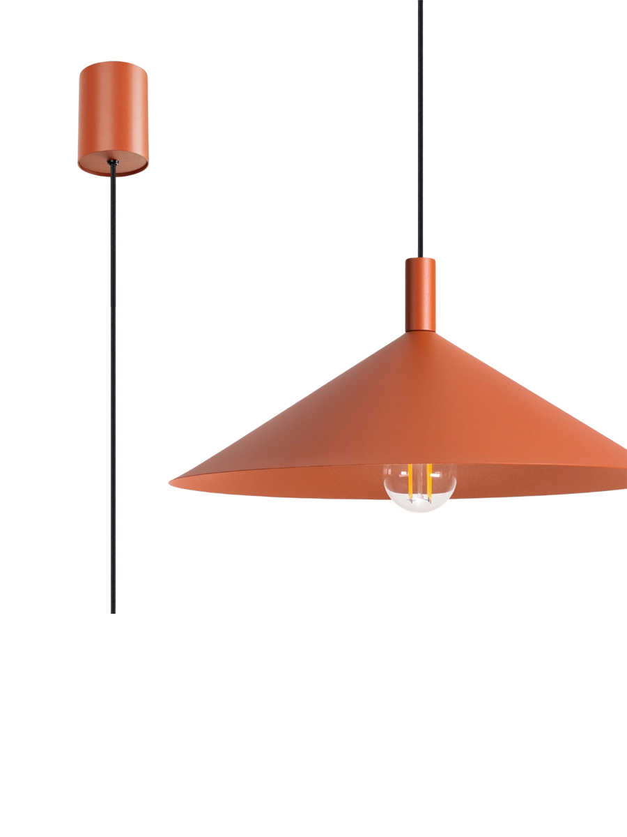 
Lampada a sospensione di design „Nox“ - Rosso ocra / Ø 40 cm