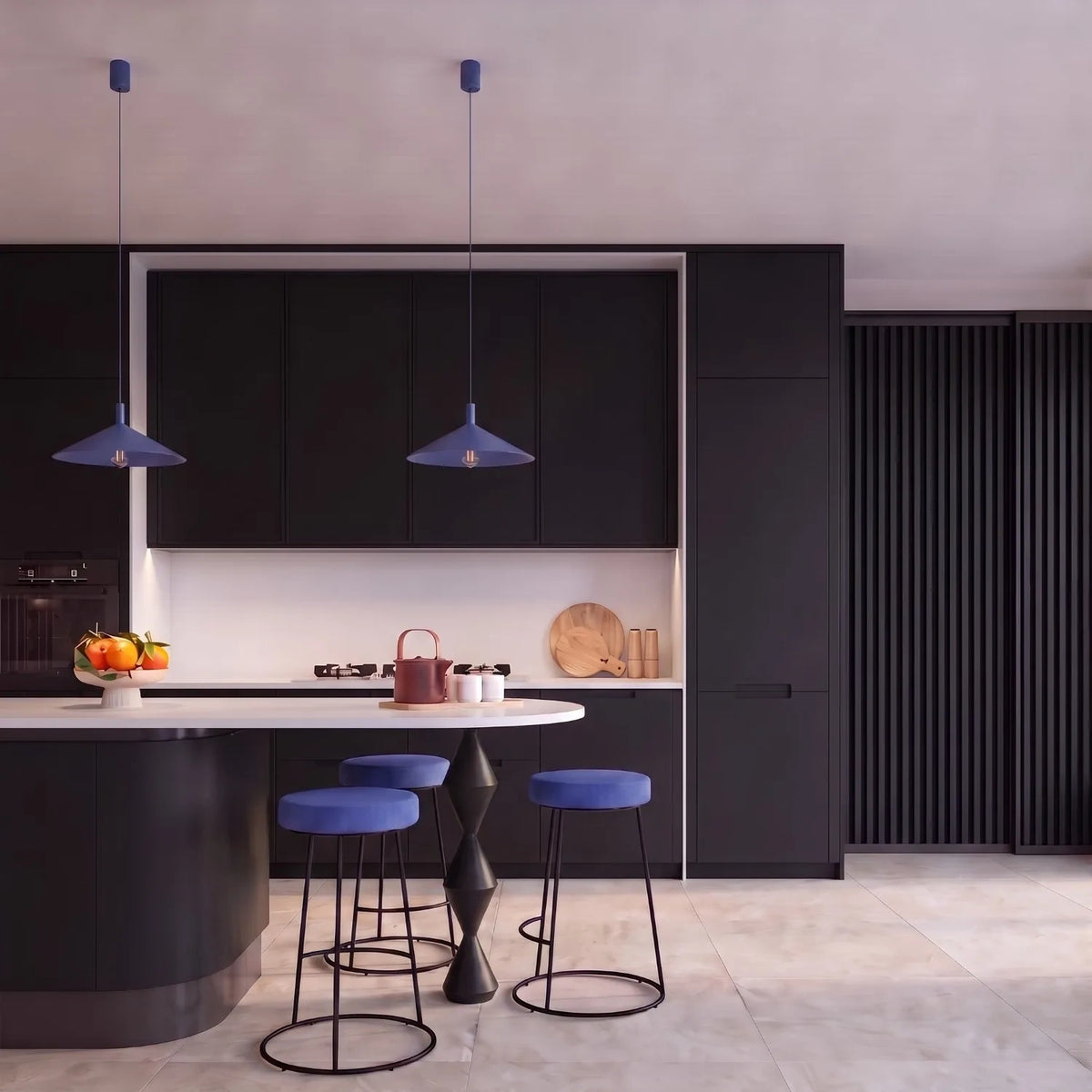 
Design Pendellampe „Nox“ - Ultramarin / Ø 40 cm
