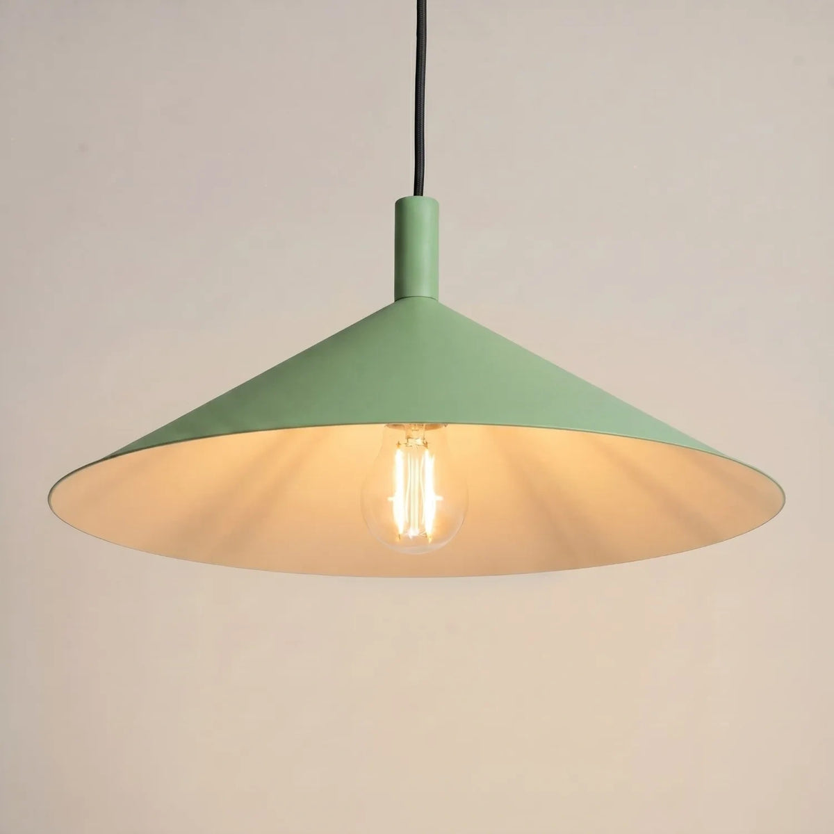 
Lampada a sospensione di design „Nox“ - Verde salvia / Ø 40 cm