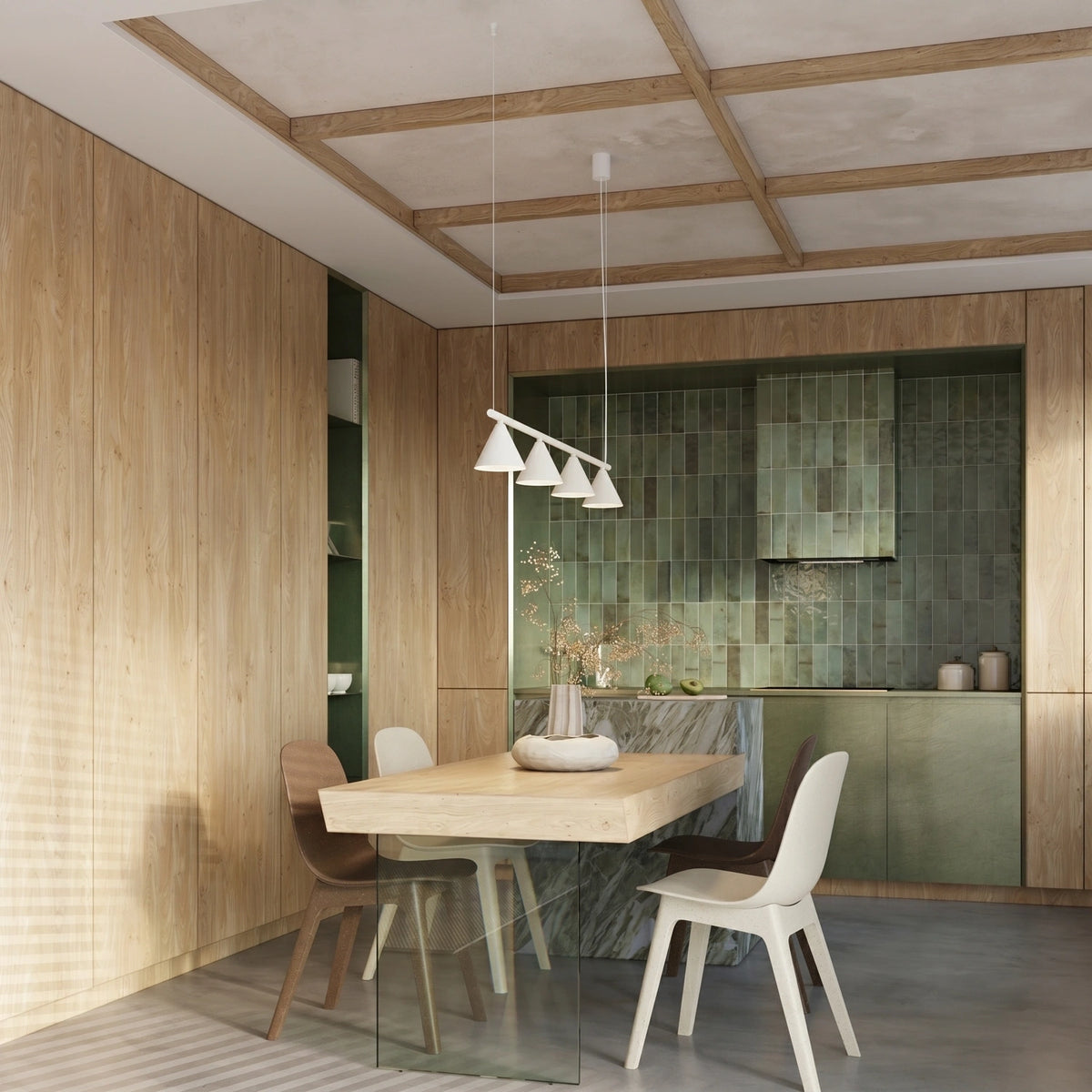 
Lampada a sospensione di design „Nox“ a 4 luci - Bianco