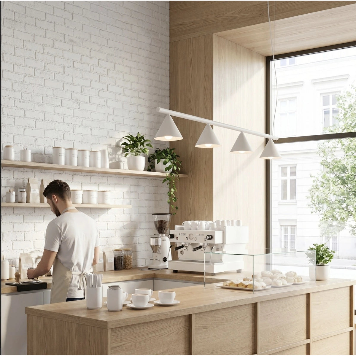 
Lampada a sospensione di design „Nox“ a 4 luci - Bianco