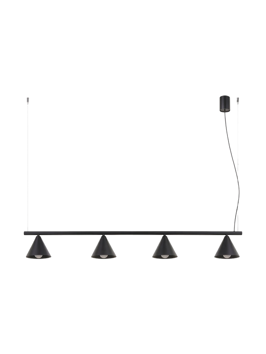 
Design Pendellampe „Nox“ 4-flammig - Schwarz