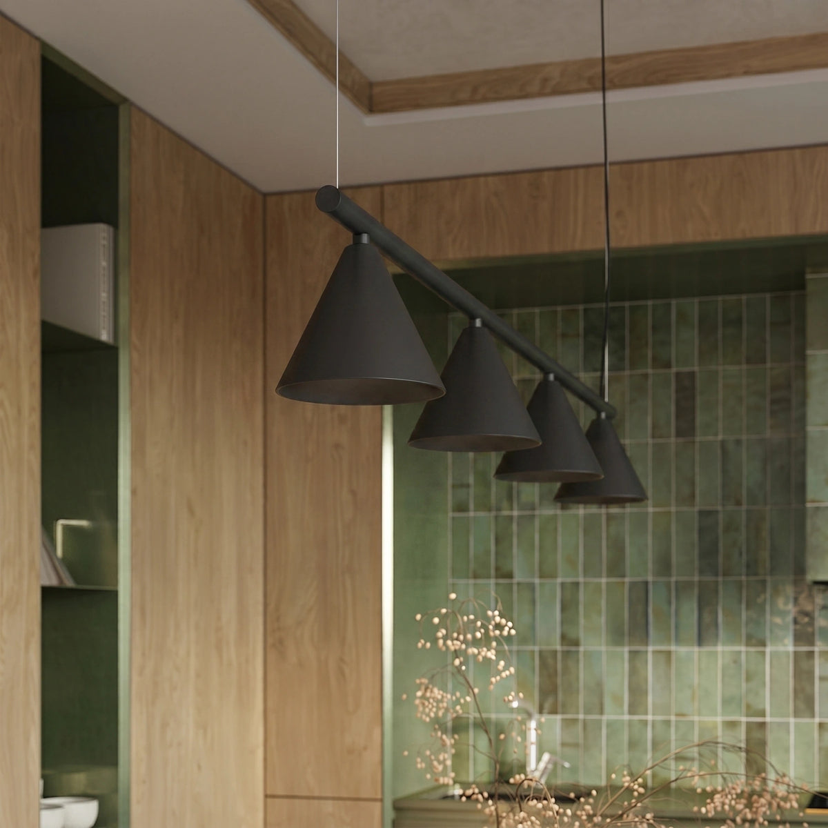 
Lampada a sospensione di design „Nox“ a 4 luci - Nero
