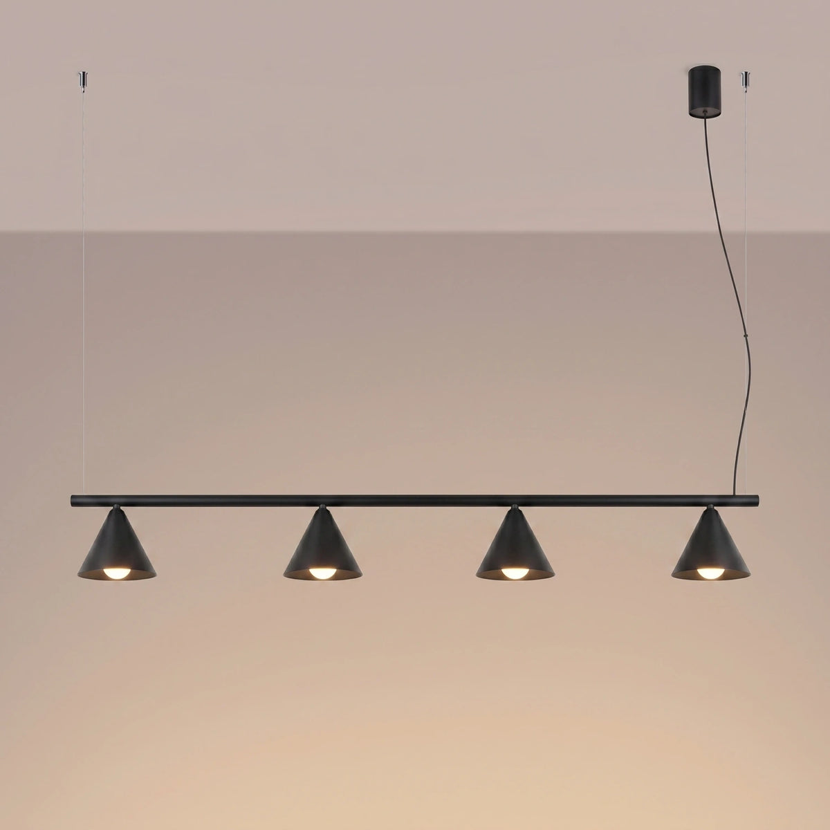 
Lampada a sospensione di design „Nox“ a 4 luci - Nero