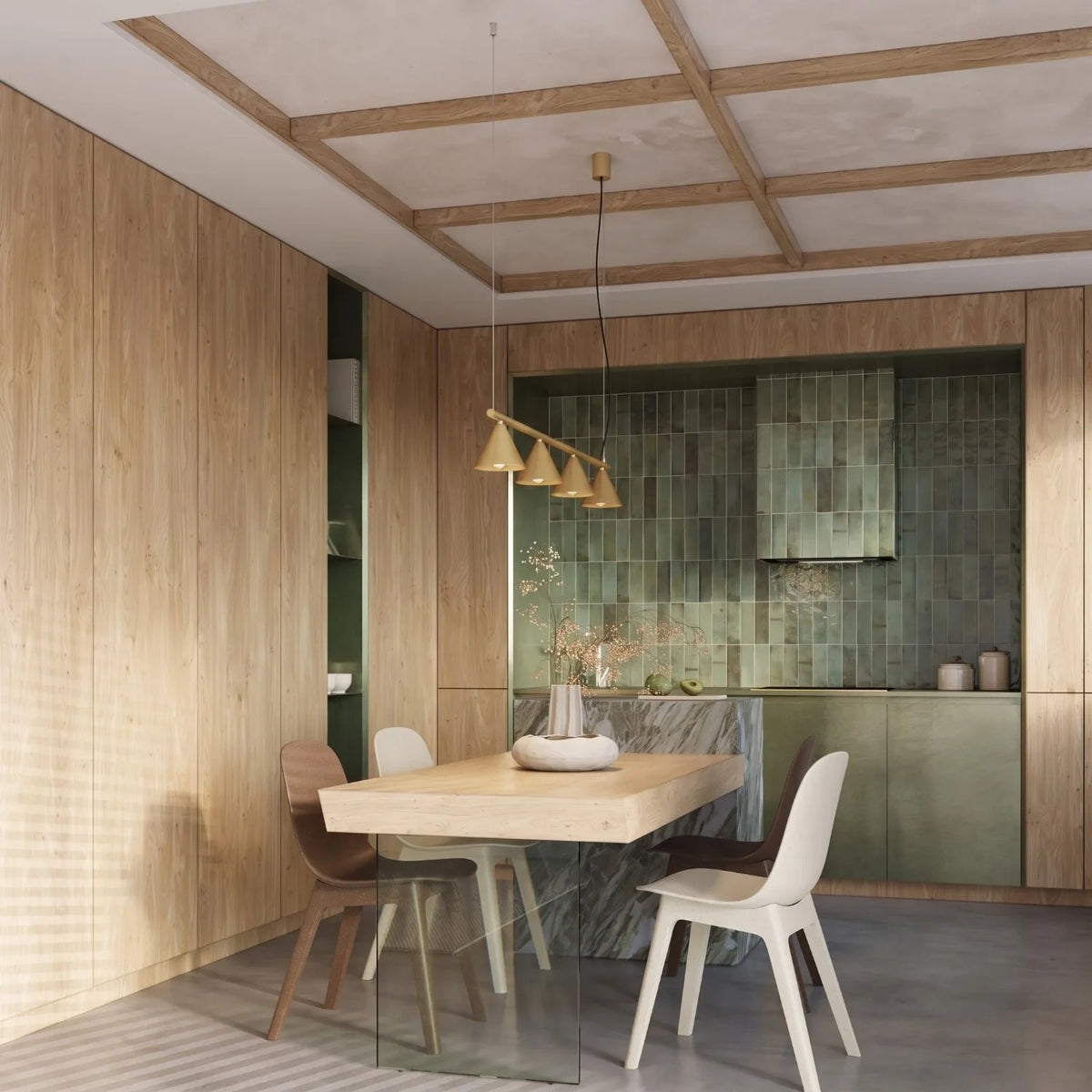 
Lampada a sospensione di design „Nox“ a 4 luci - Oro