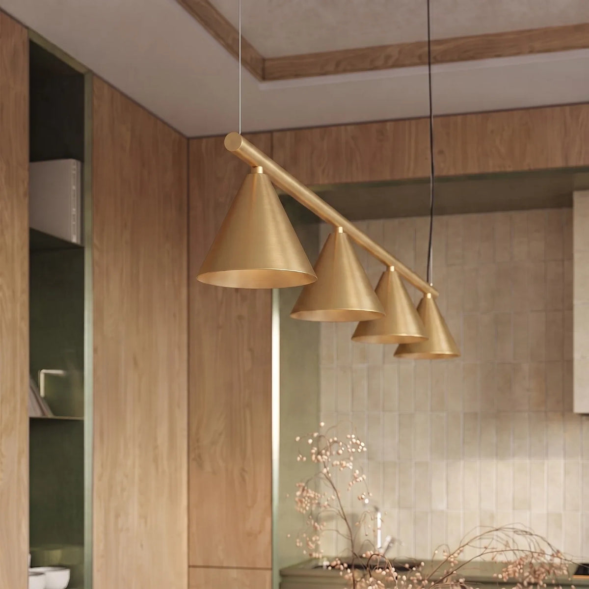 
Lampada a sospensione di design „Nox“ a 4 luci - Oro
