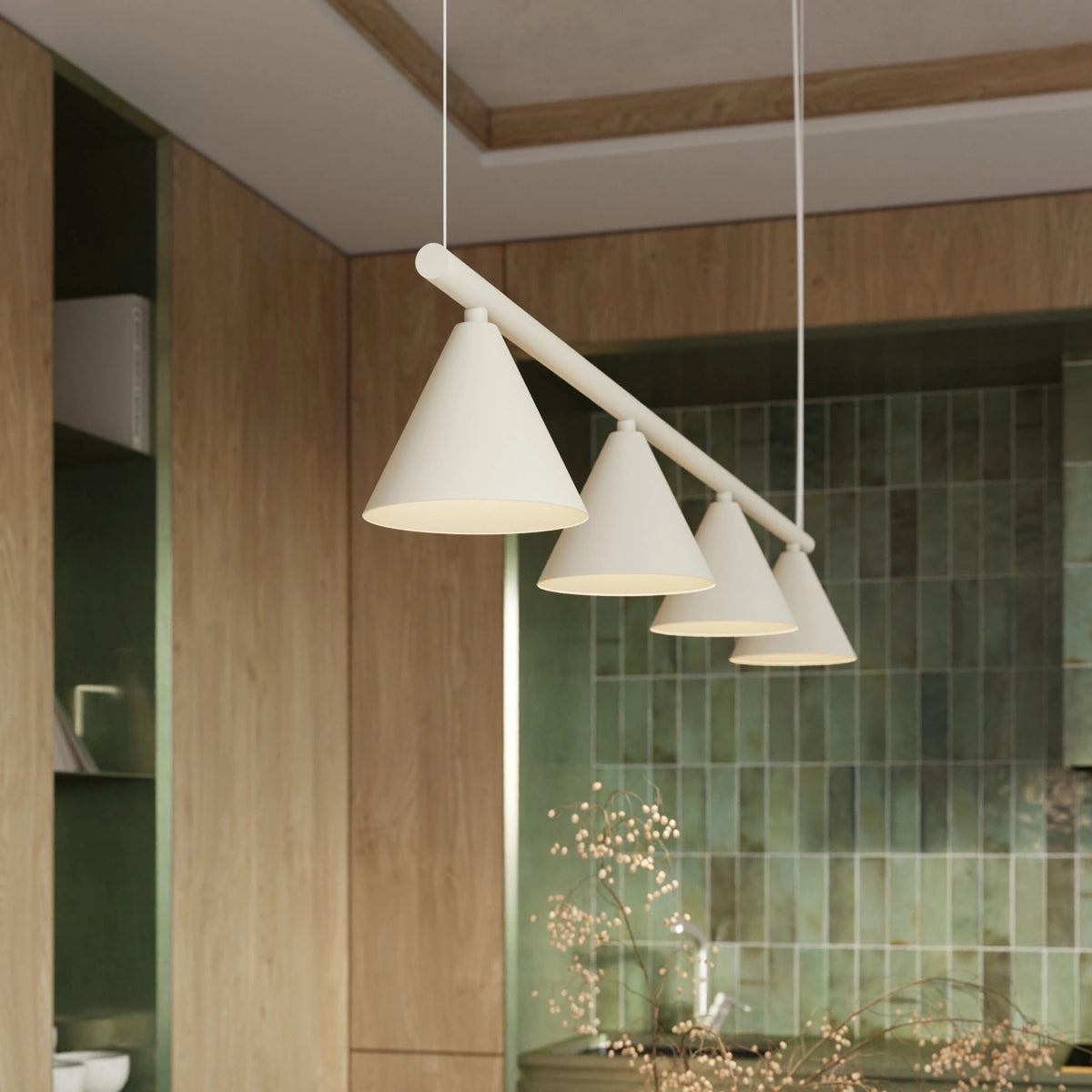 
Lampada a sospensione di design „Nox“ a 4 luci - Beige