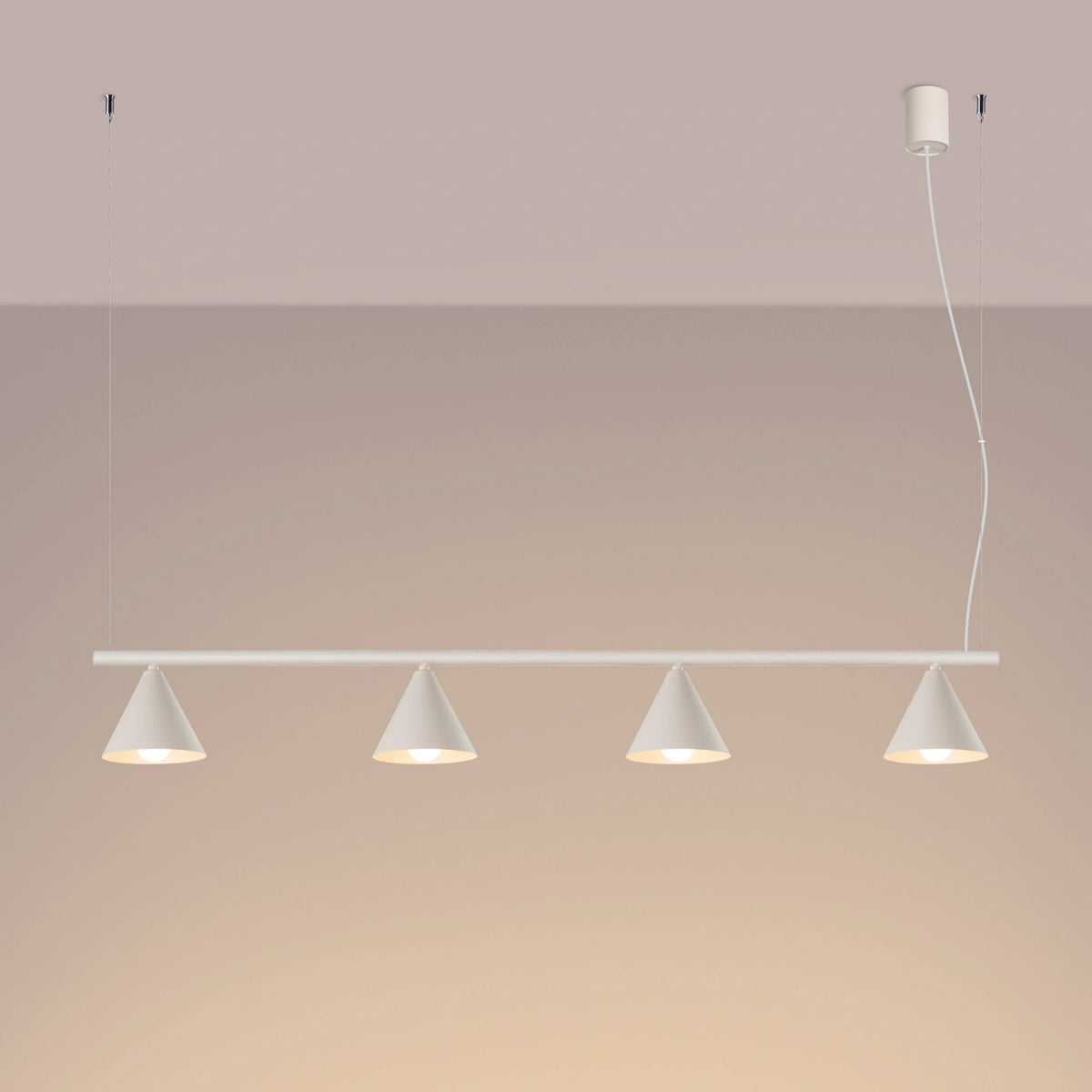 
Lampada a sospensione di design „Nox“ a 4 luci - Beige
