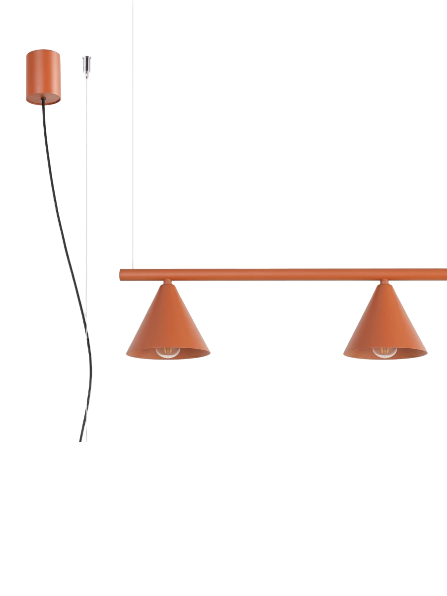 
Lampada a sospensione di design „Nox“ a 4 luci - Rosso ocra