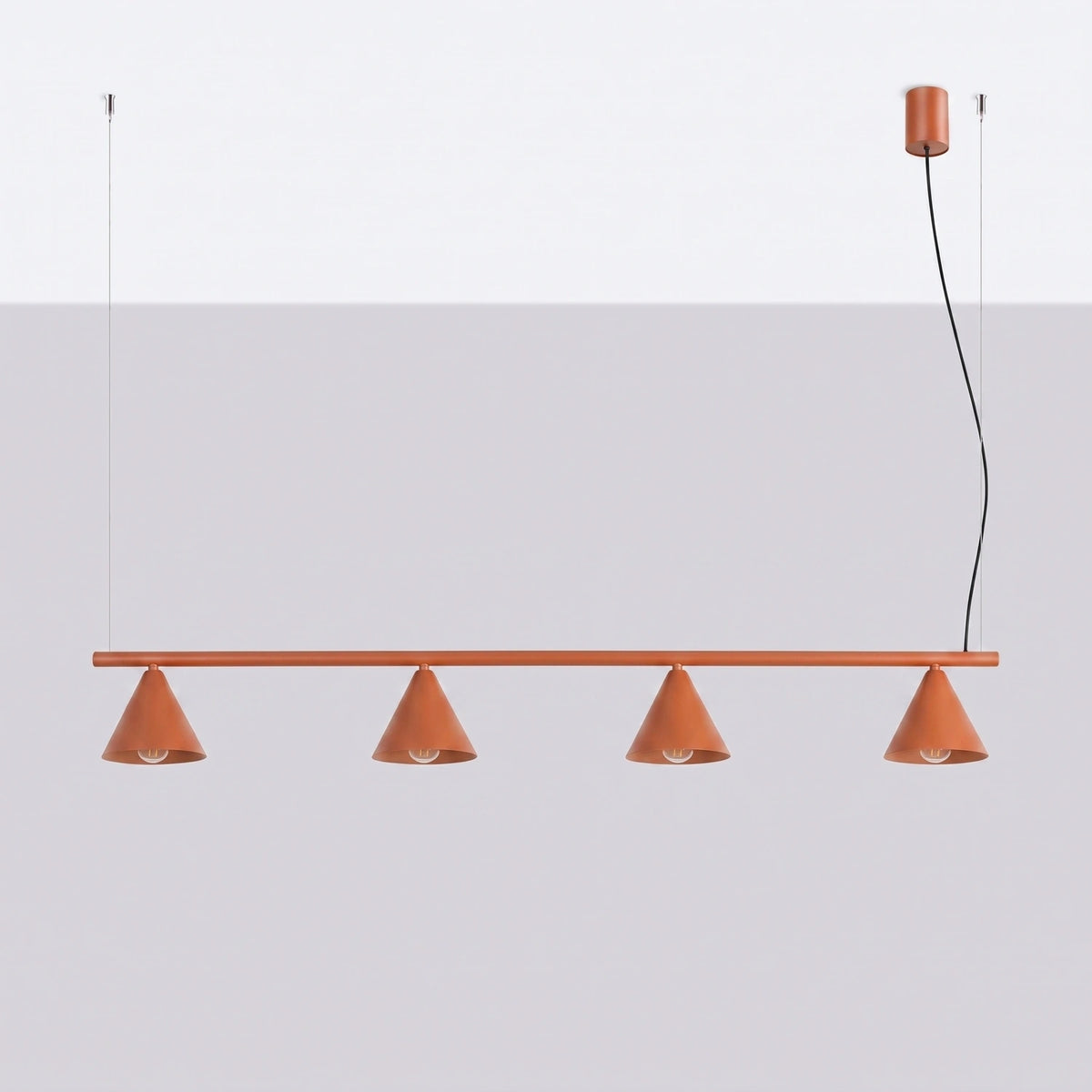 
Lampada a sospensione di design „Nox“ a 4 luci - Rosso ocra