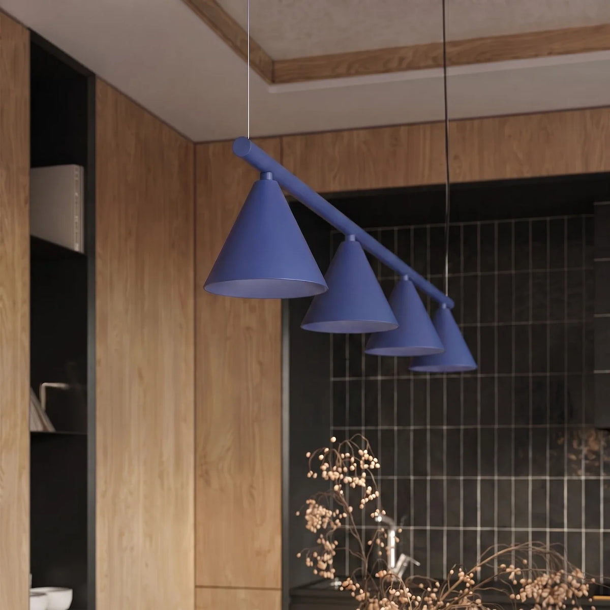 
Lampada a sospensione di design „Nox“ a 4 luci - Ultramarino