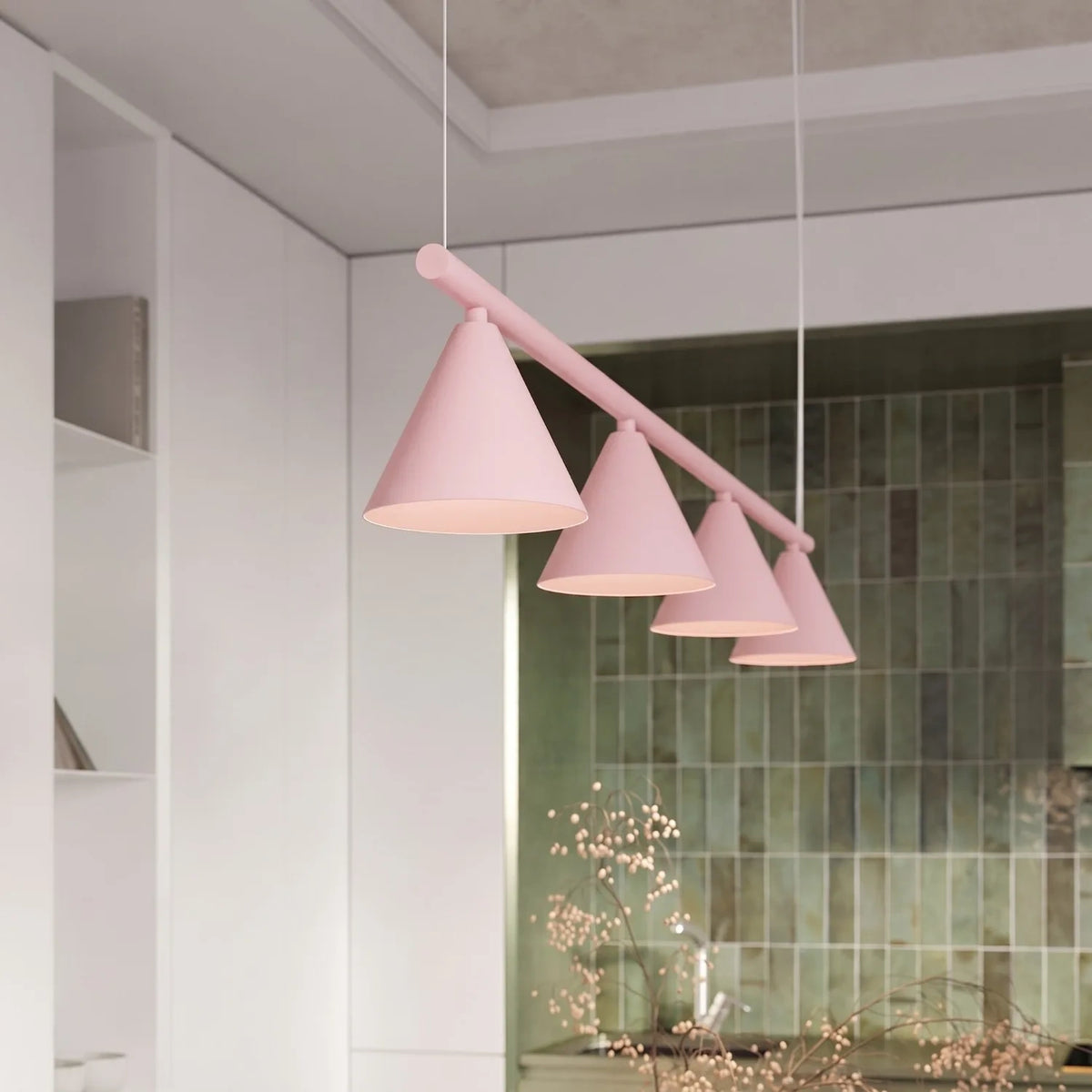 
Lampada a sospensione di design „Nox“ a 4 luci - Rosa