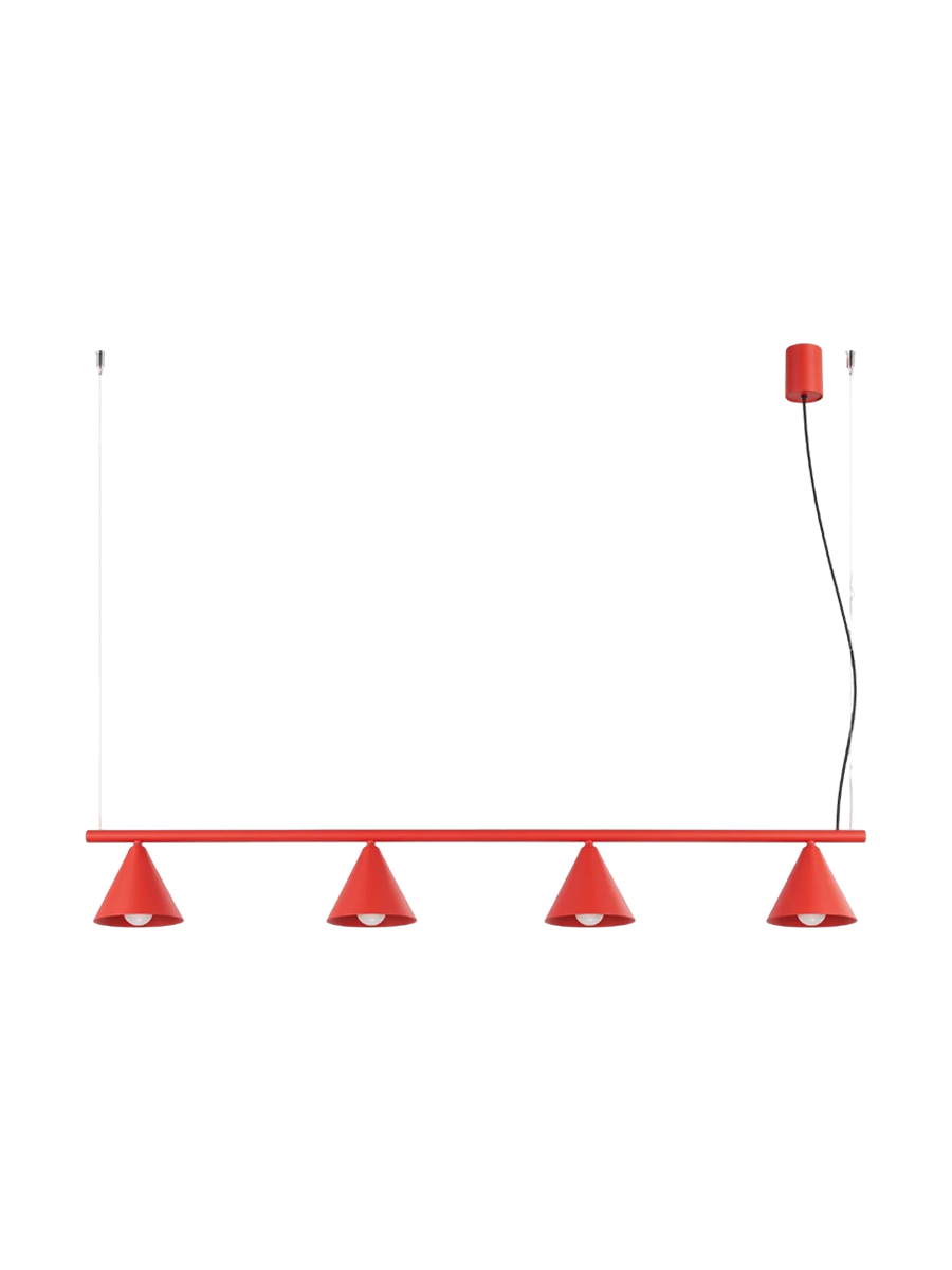
Design Pendellampe „Nox“ 4-flammig - Rot