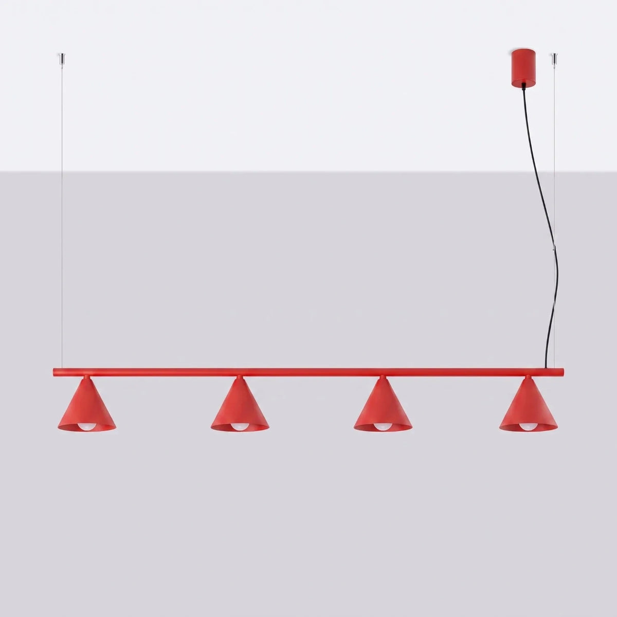 
Lampada a sospensione di design „Nox“ a 4 luci - Rosso