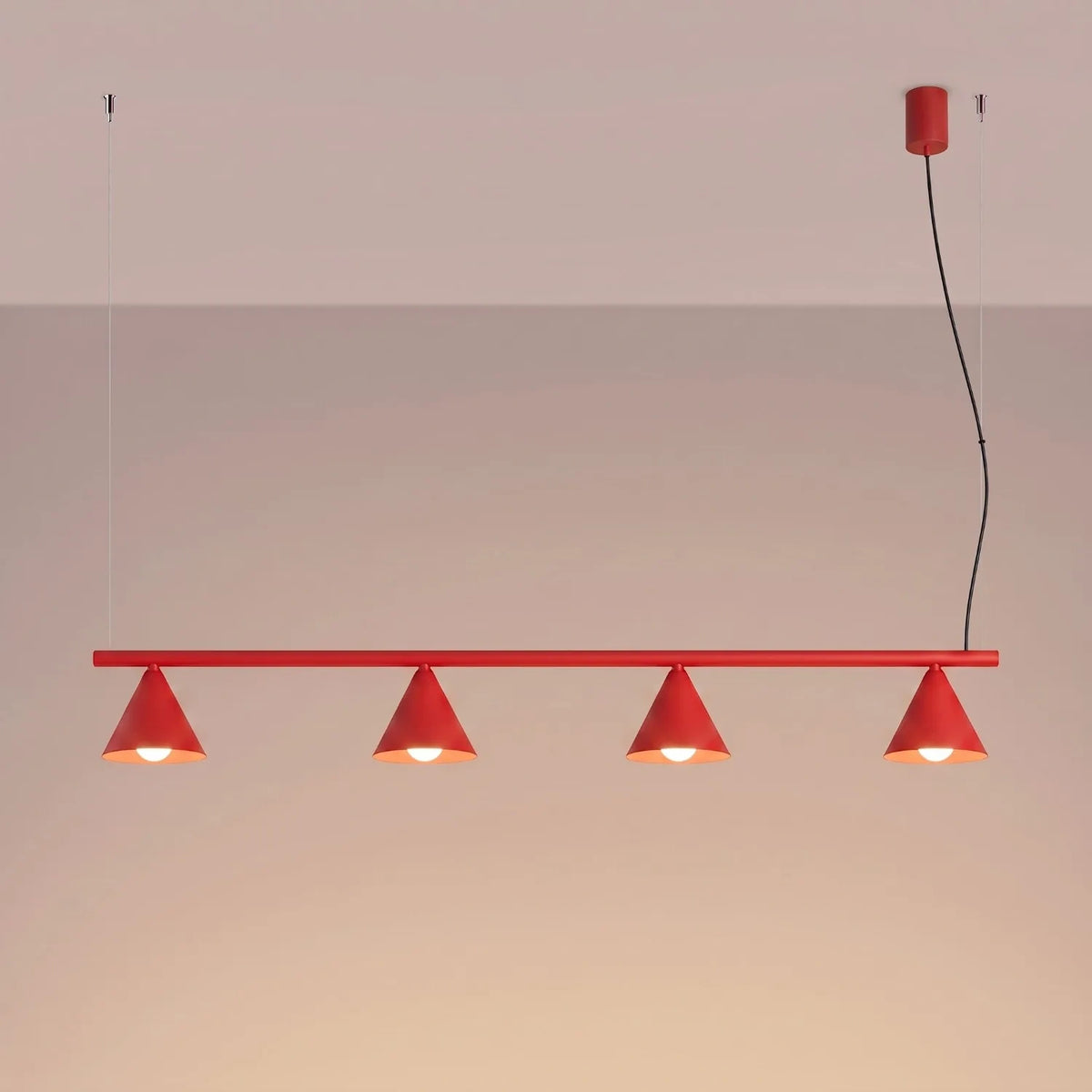 
Lampada a sospensione di design „Nox“ a 4 luci - Rosso