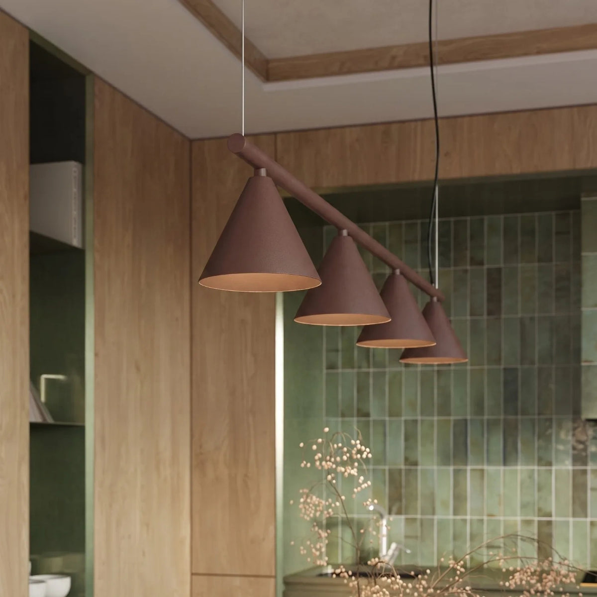 
Lampada a sospensione di design „Nox“ a 4 luci - Braun