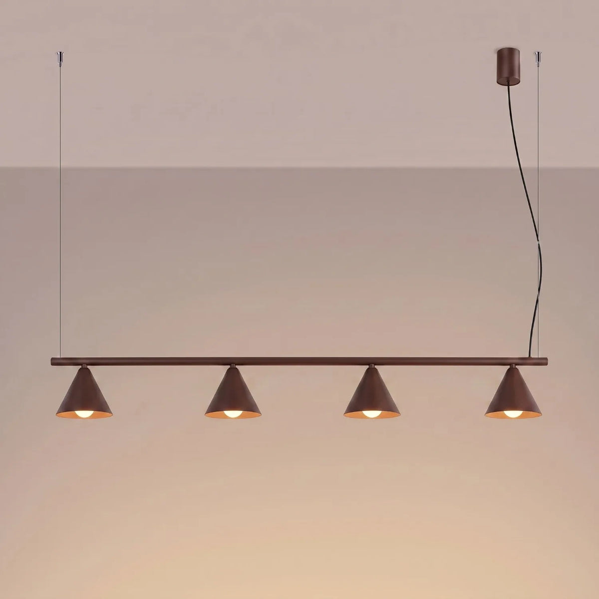 
Lampada a sospensione di design „Nox“ a 4 luci - Braun