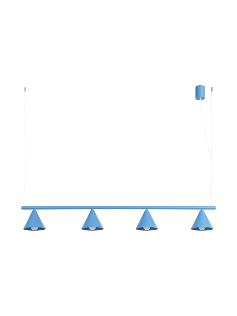
Design Pendellampe „Nox“ 4-flammig - Hellblau