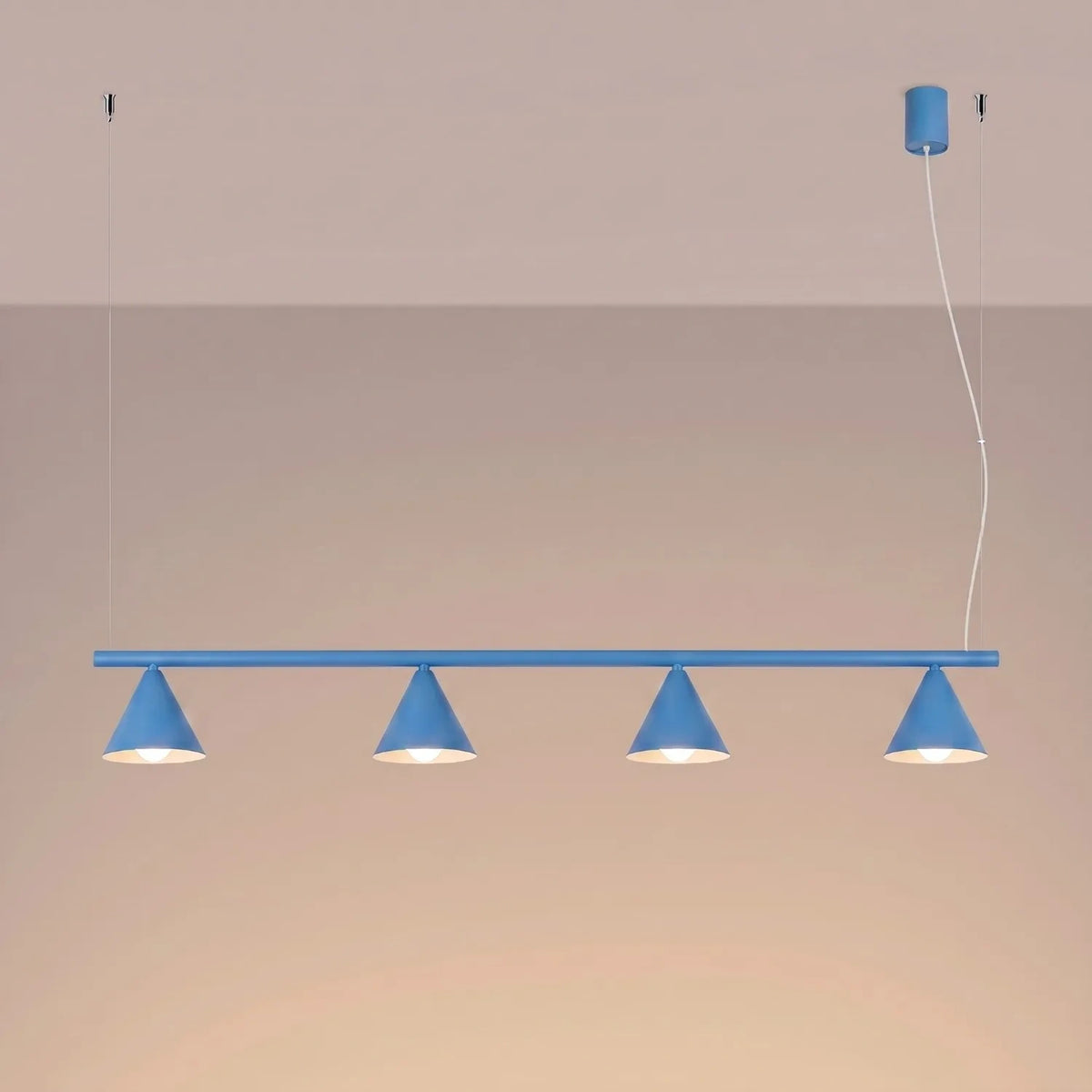 
Lampada a sospensione di design „Nox“ a 4 luci - Azzurro chiaro